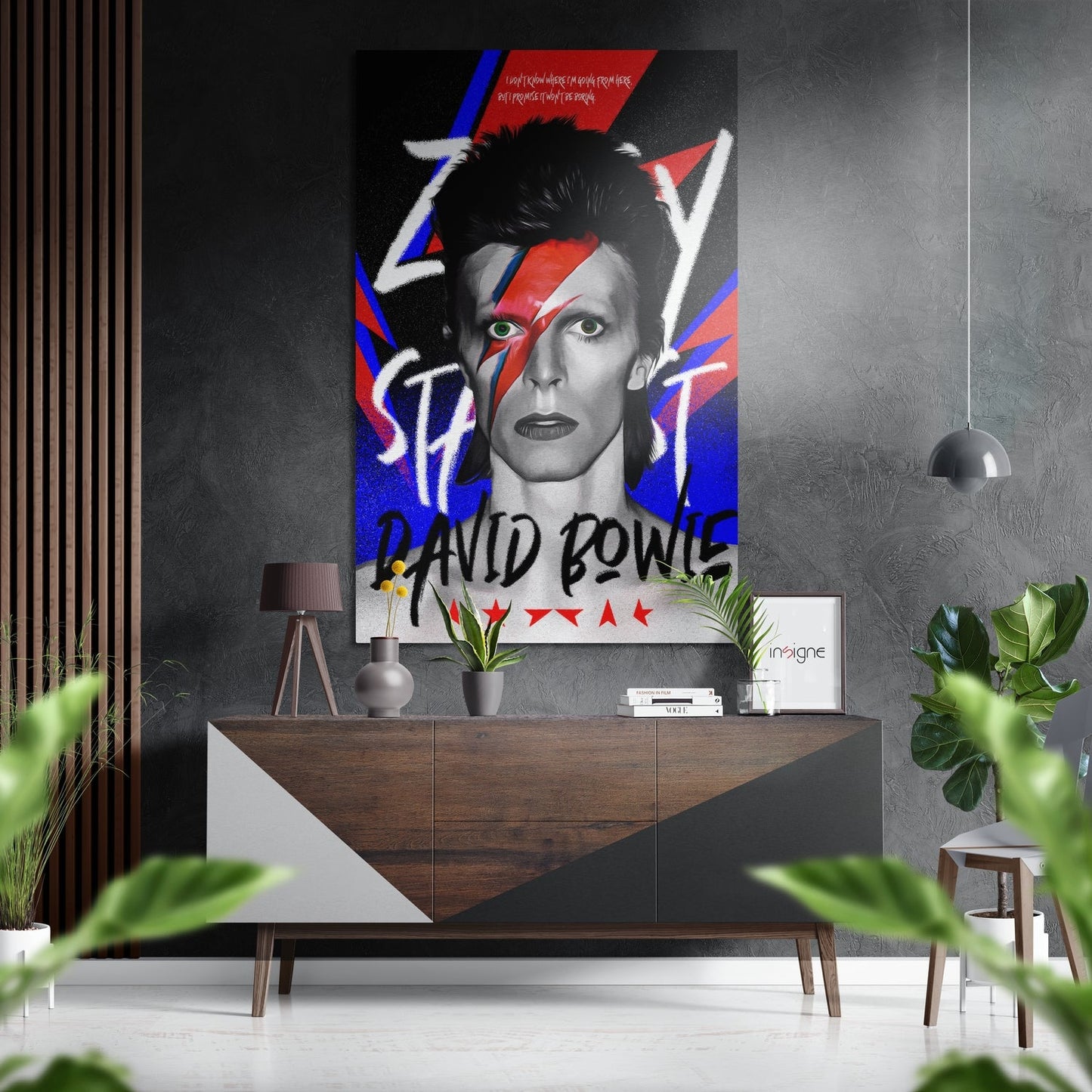 David Bowie Brushed Aluminum Dibond Wall Art