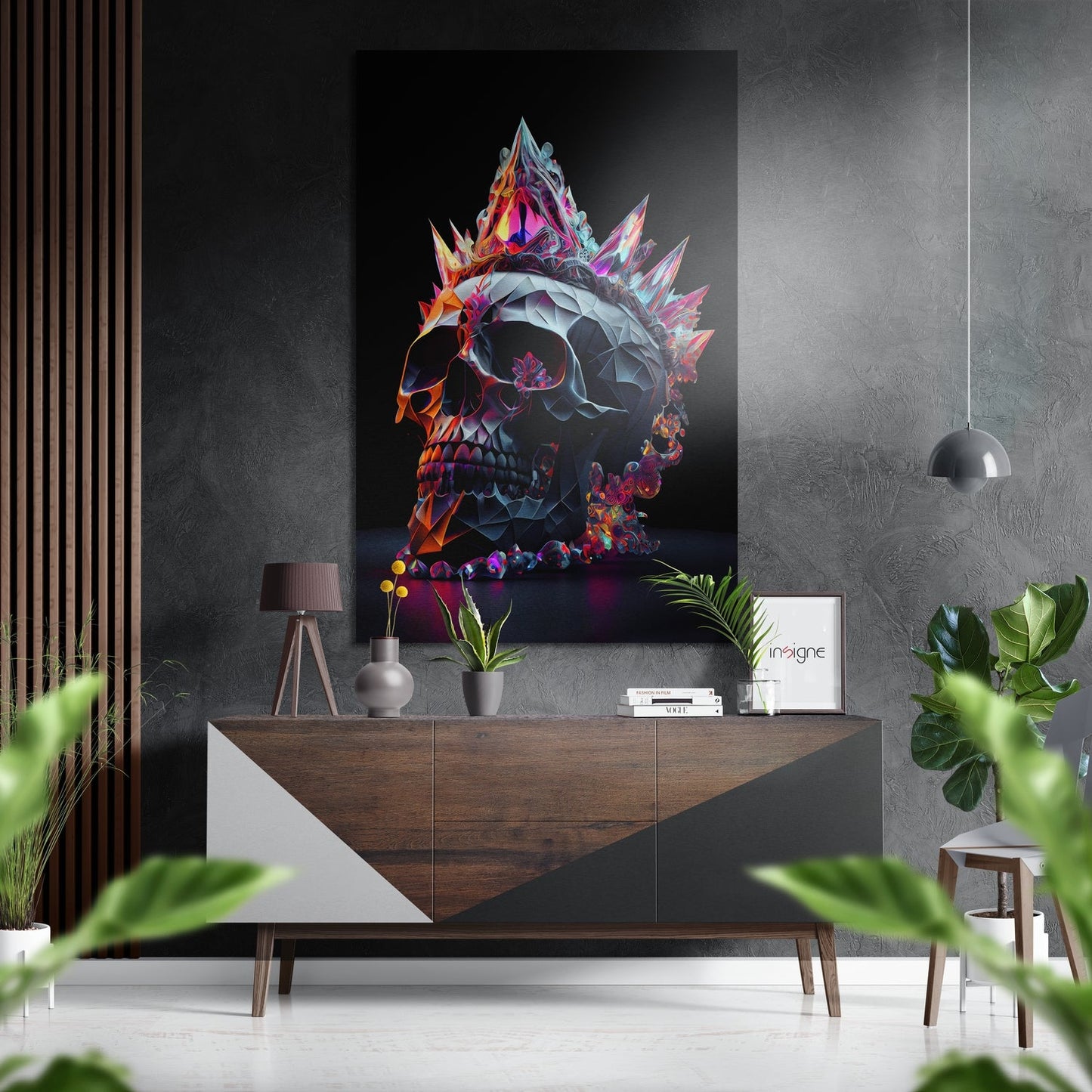Skull Brushed Aluminum Dibond Wall Art