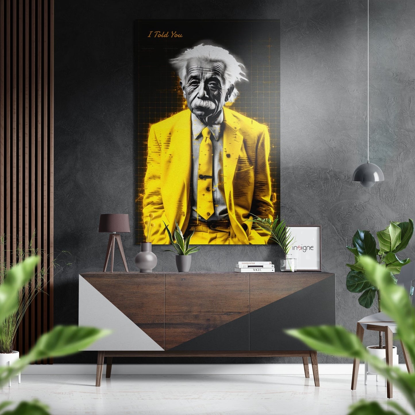 Einstein - I Told You Brushed Aluminum Dibond Wall Art