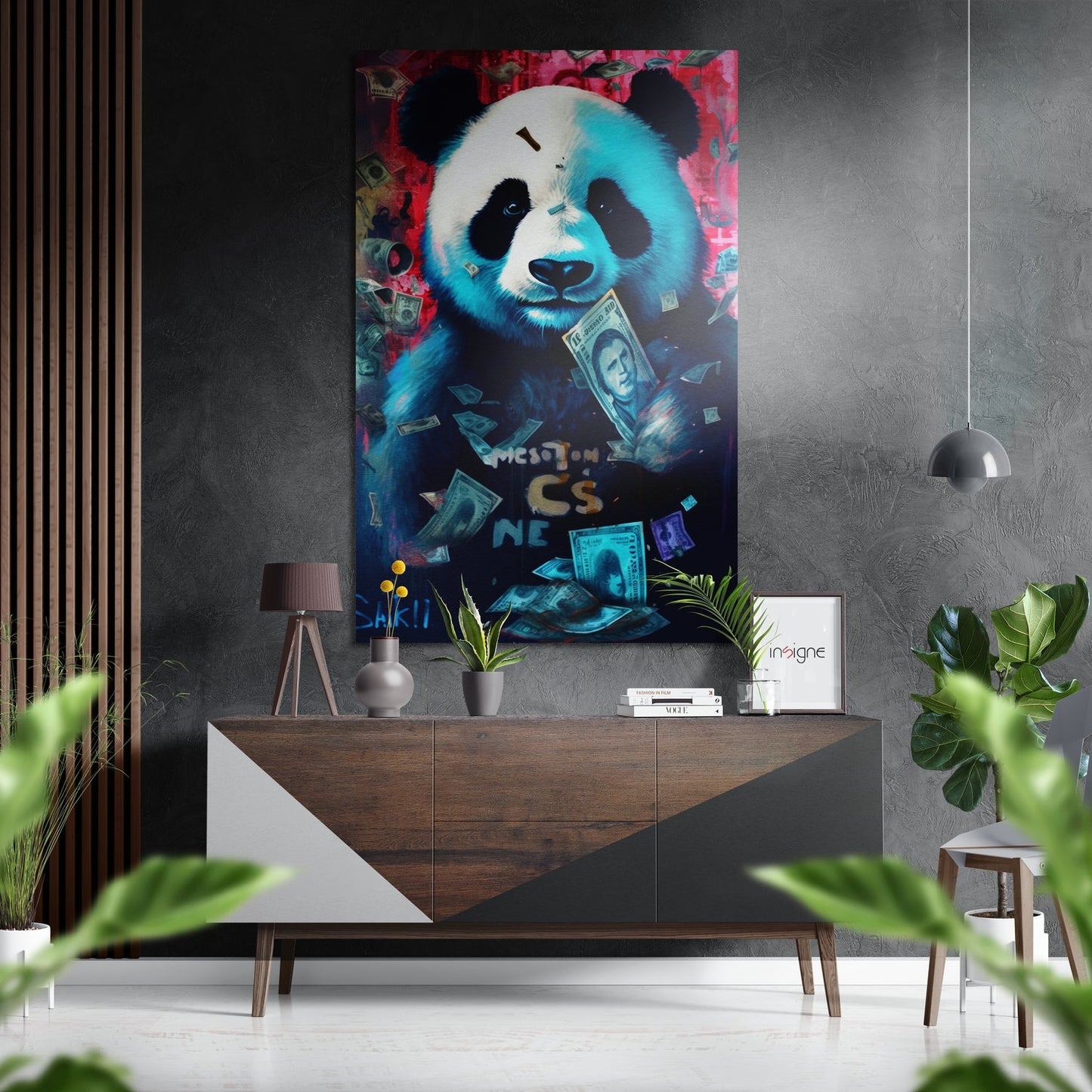 Panda Brushed Aluminum Dibond Wall Art