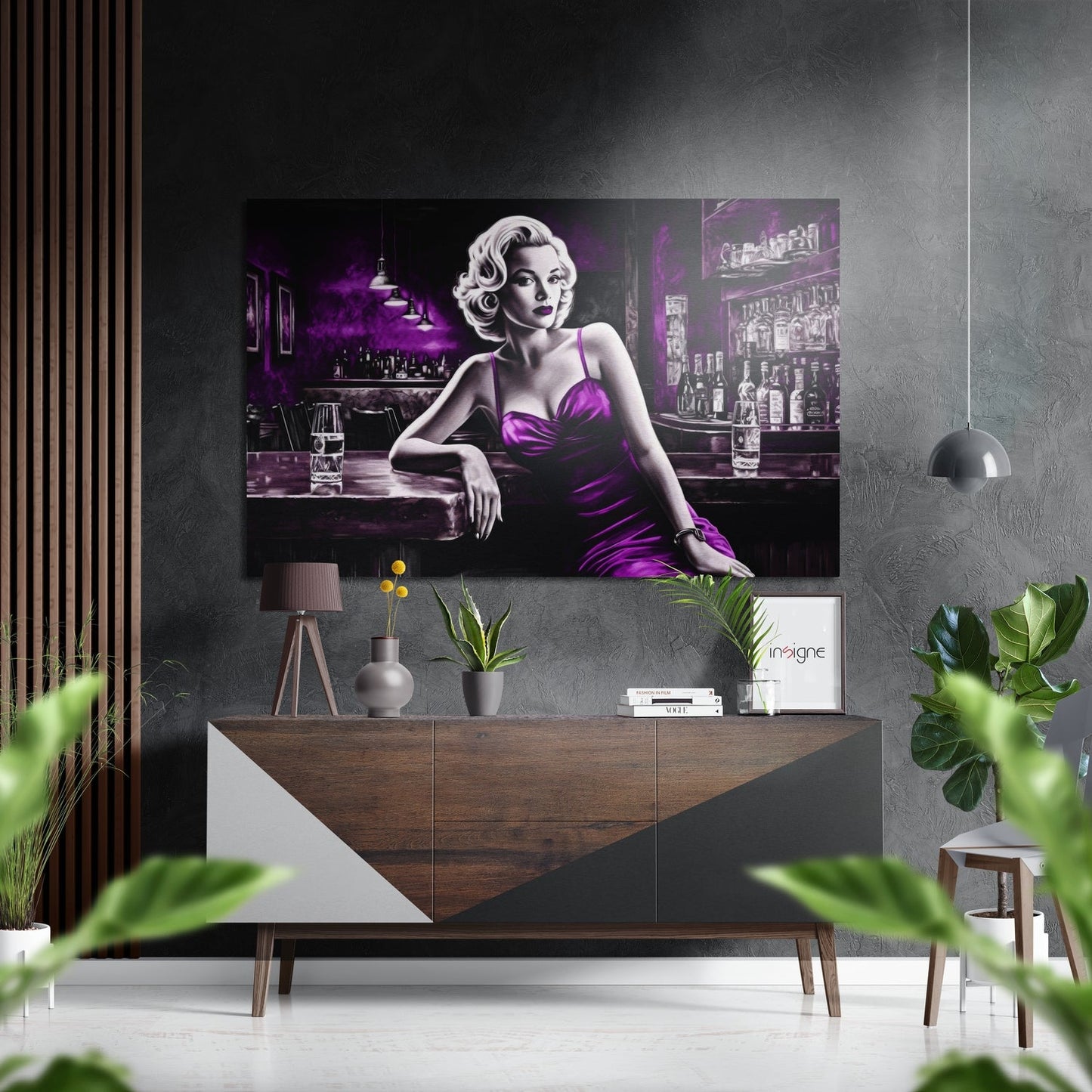 Woman in a Bar Brushed Aluminum Dibond Wall Art