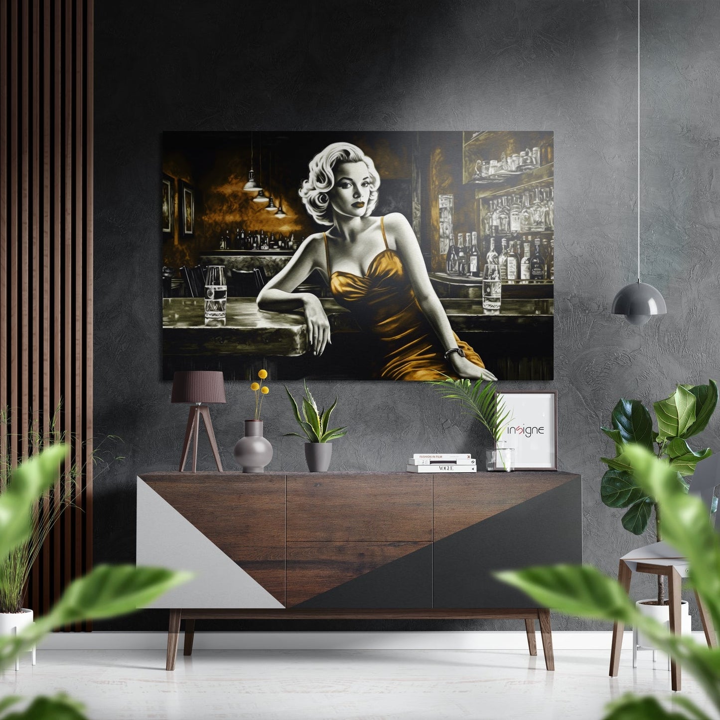 Woman in a Bar Brushed Aluminum Dibond Wall Art