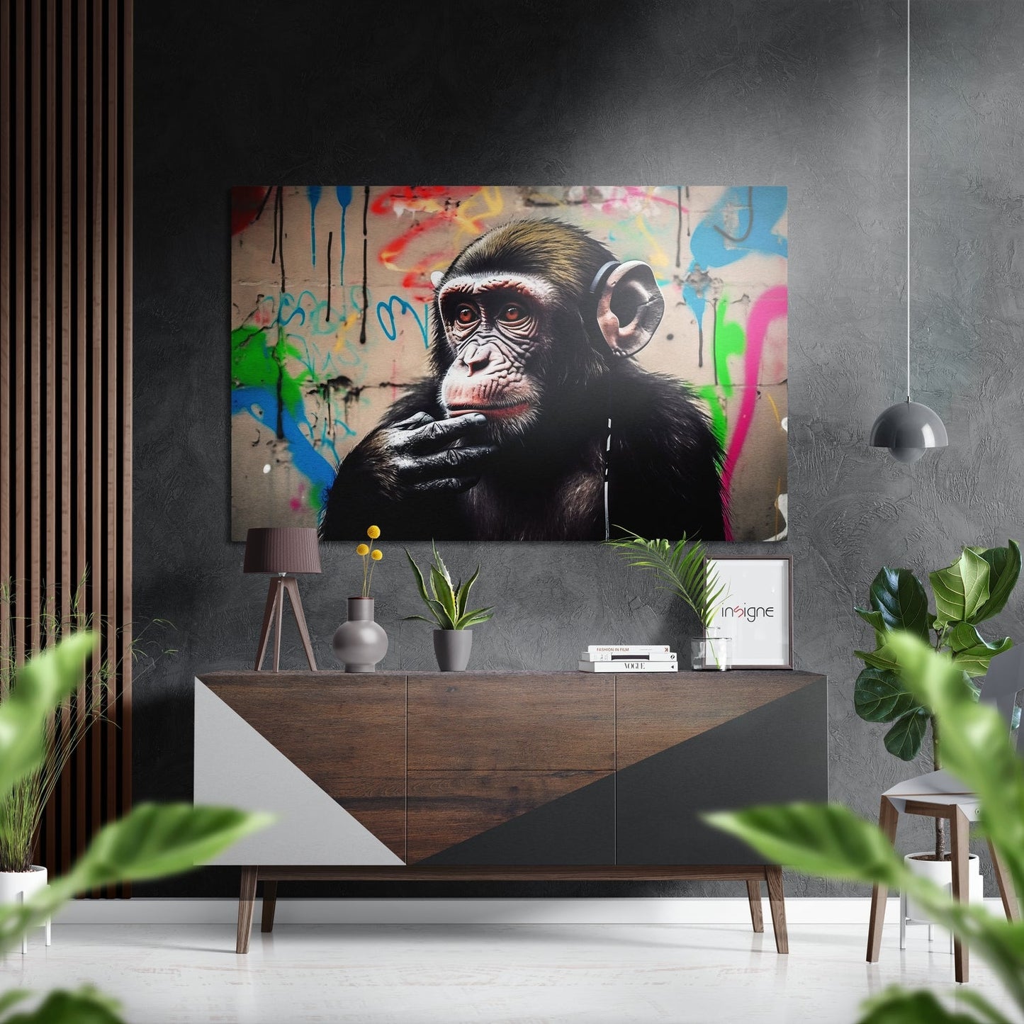 Monkey Brushed Aluminum Dibond Wall Art