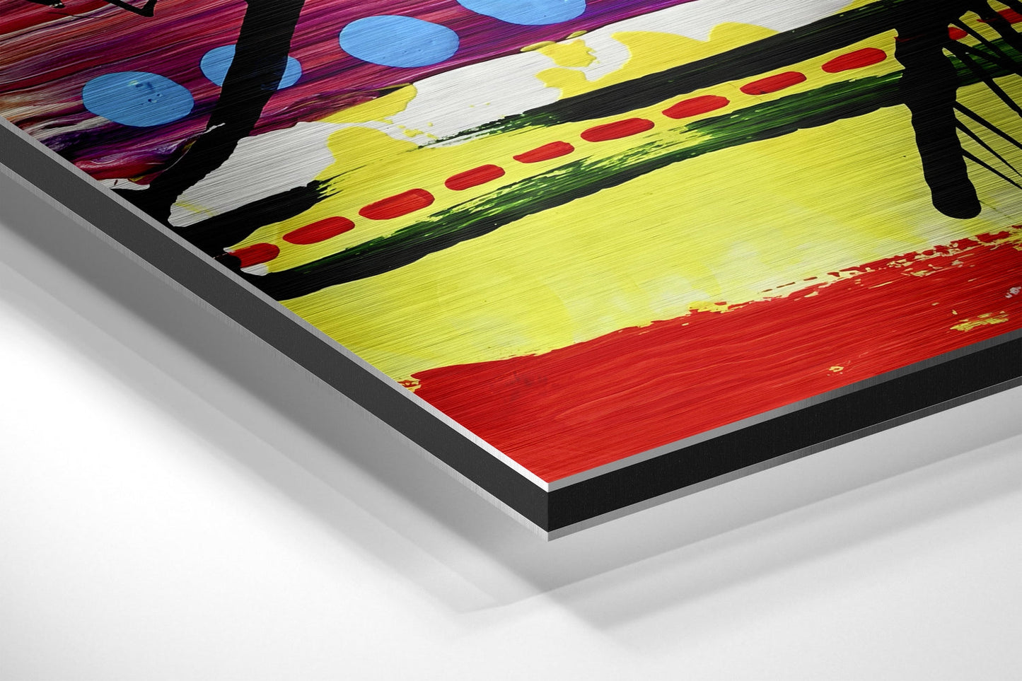 Kandinsky Style Brushed Aluminum Dibond Wall Art
