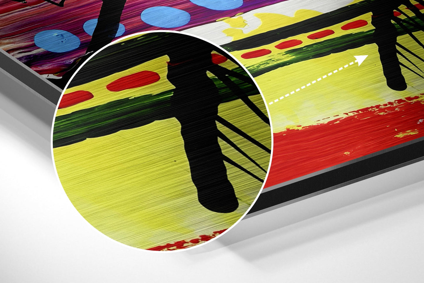 Kandinsky Style Brushed Aluminum Dibond Wall Art