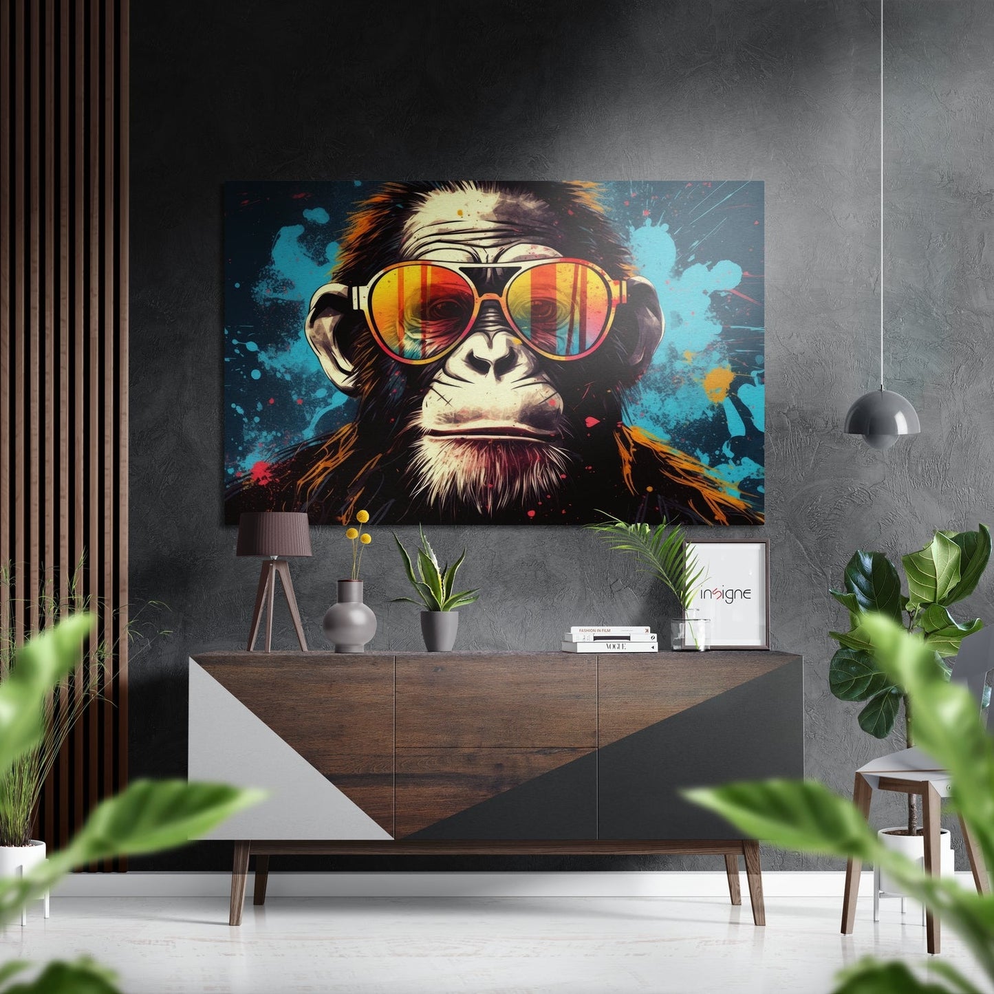 Smarty Monkey Brushed Aluminum Dibond Wall Art
