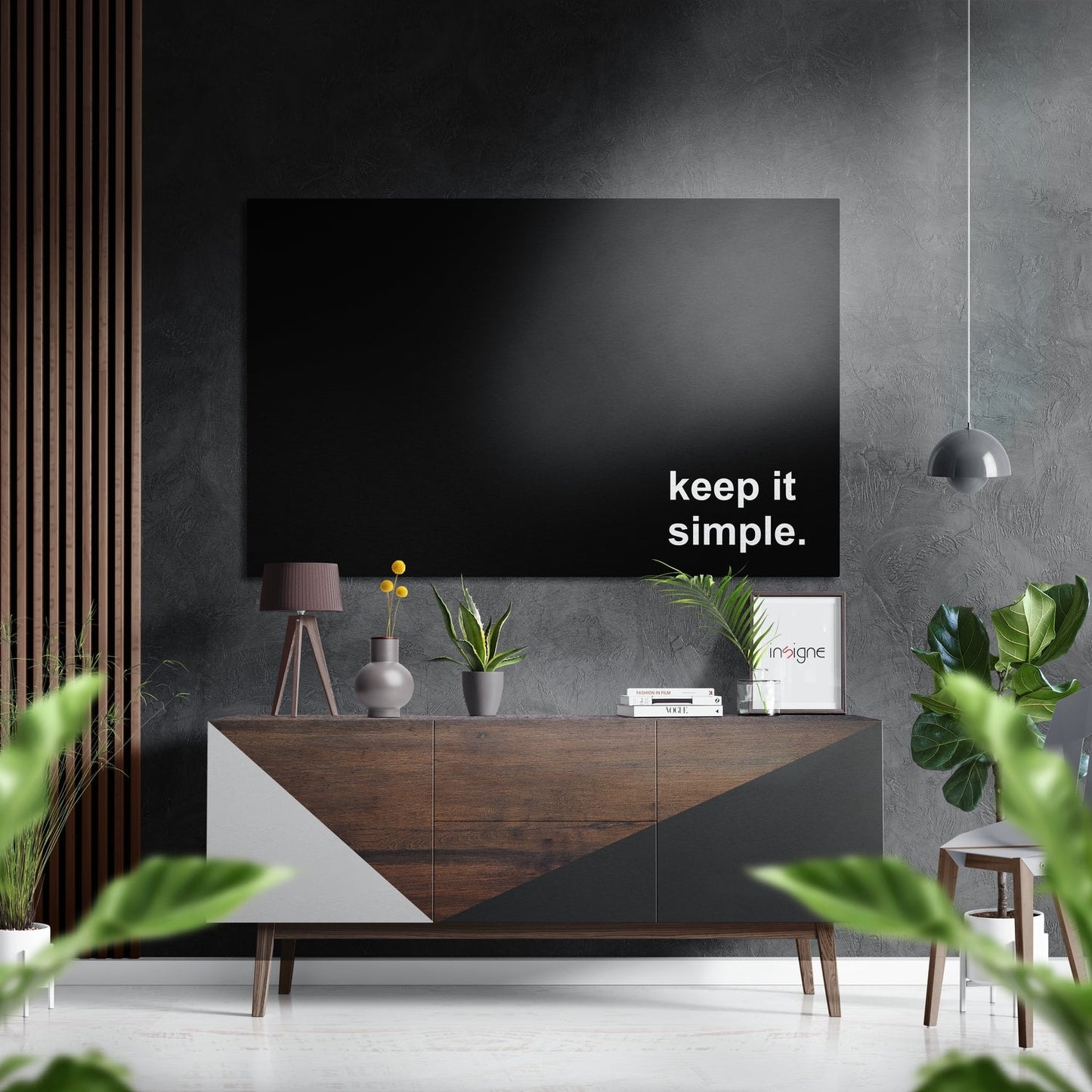 Keep It Simple Brushed Aluminum Dibond Wall Art