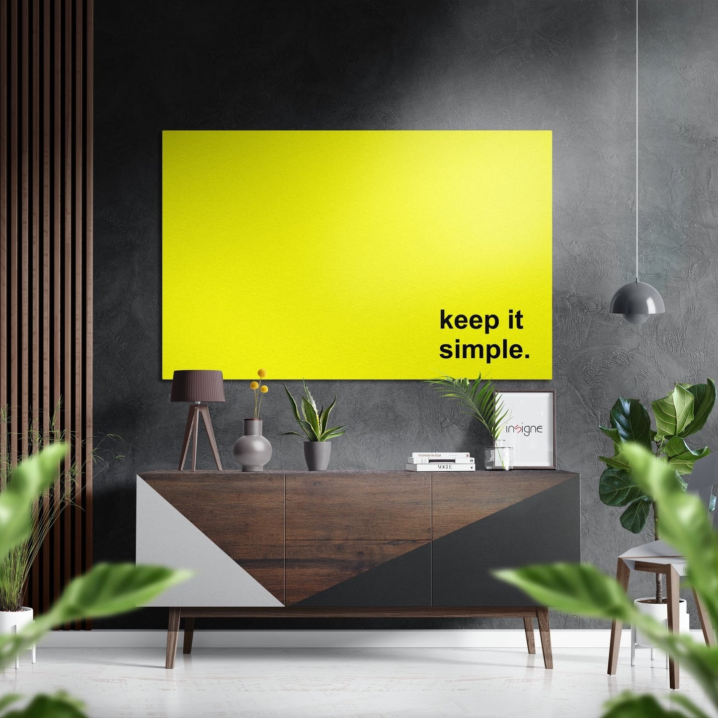 Keep It Simple Brushed Aluminum Dibond Wall Art