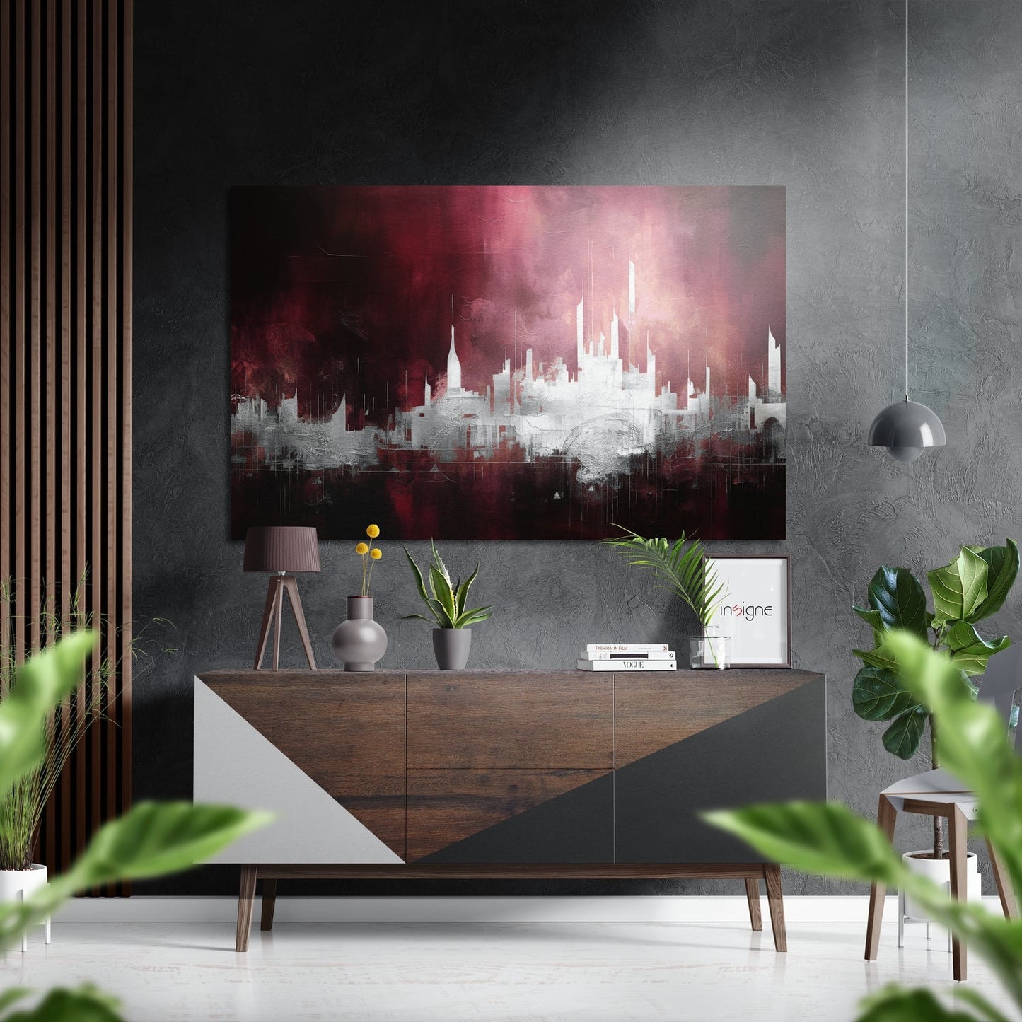 City Silhouette Brushed Aluminum Dibond Wall Art