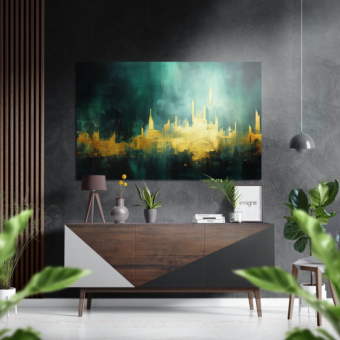 City Silhouette Brushed Aluminum Dibond Wall Art