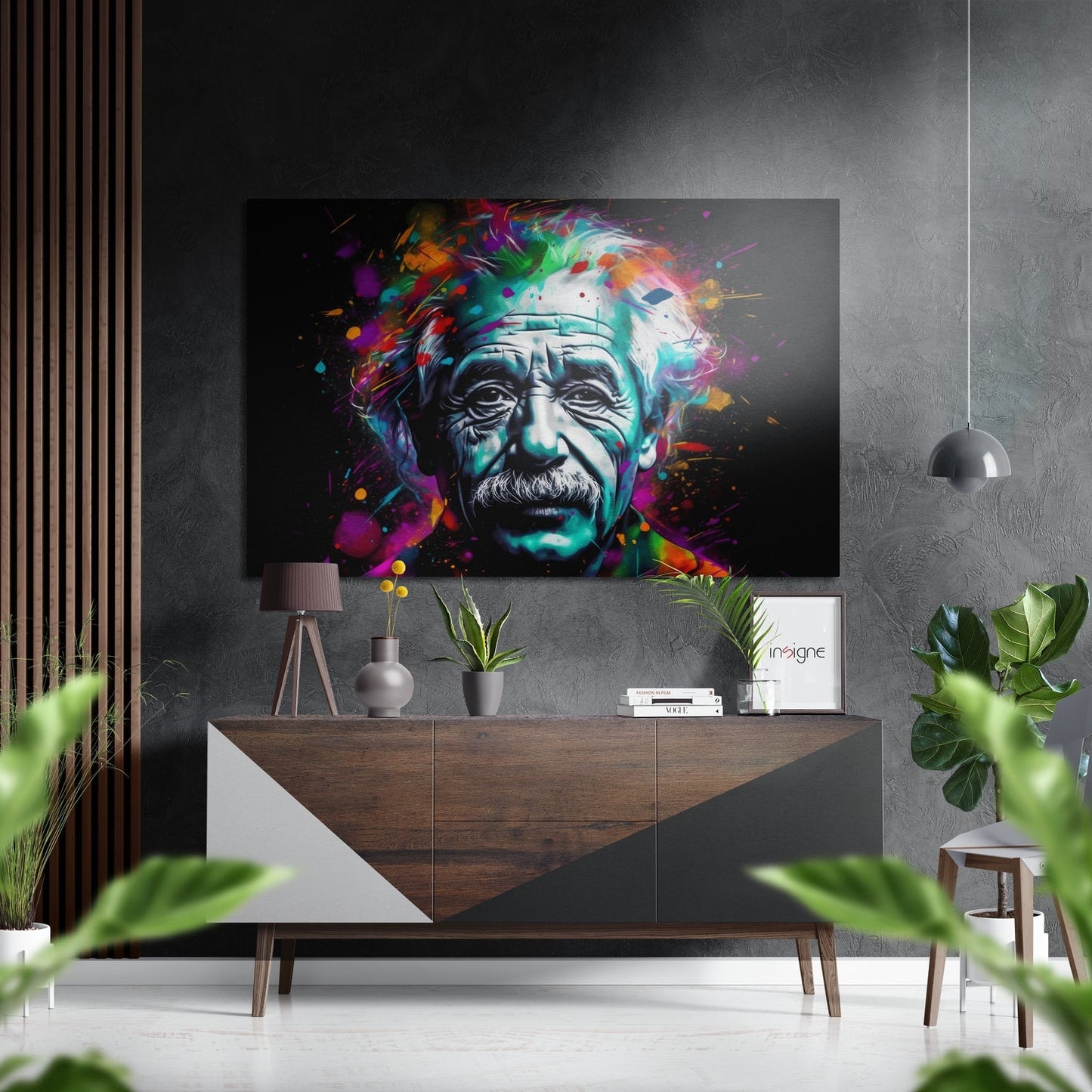 Einstein Brushed Aluminum Dibond Wall Art