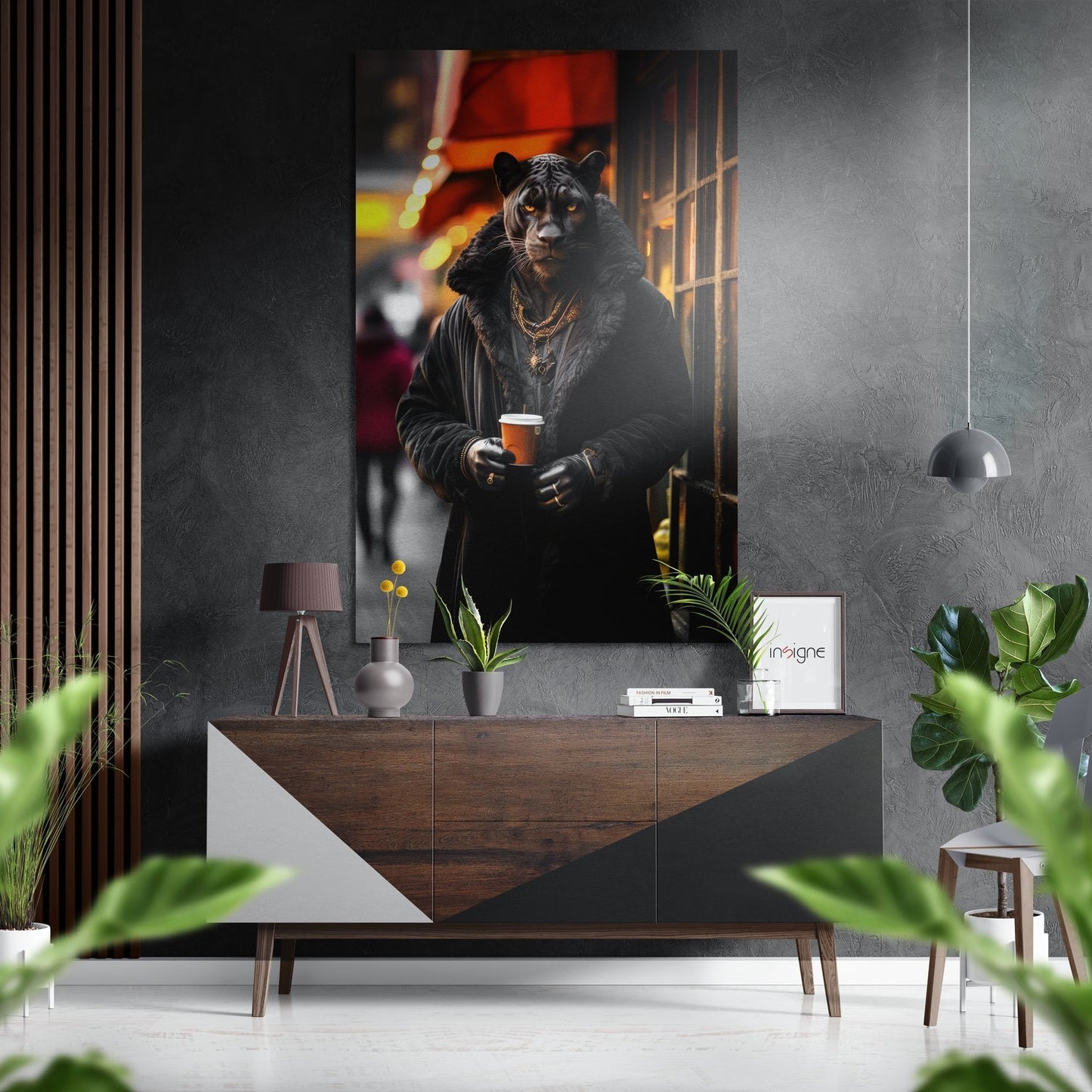 Black Panther Brushed Aluminum Dibond Wall Art