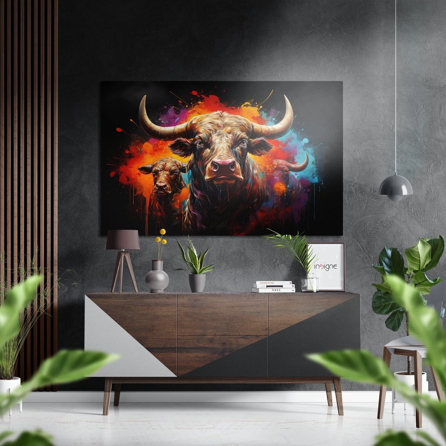 Bull Brushed Aluminum Dibond Wall Art
