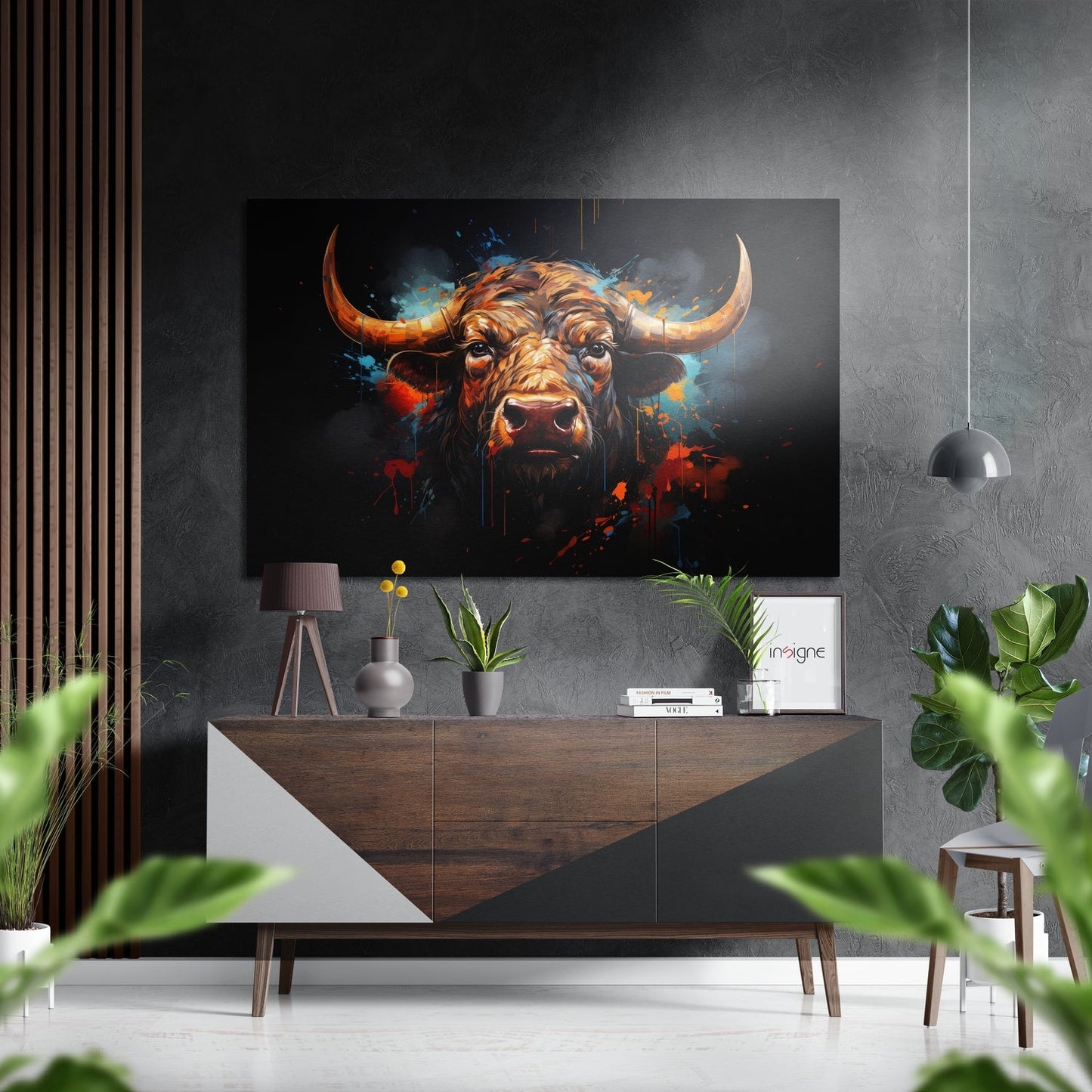 Bull Brushed Aluminum Dibond Wall Art
