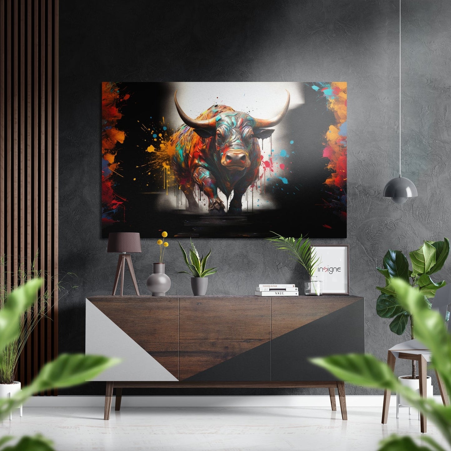 Bull Brushed Aluminum Dibond Wall Art