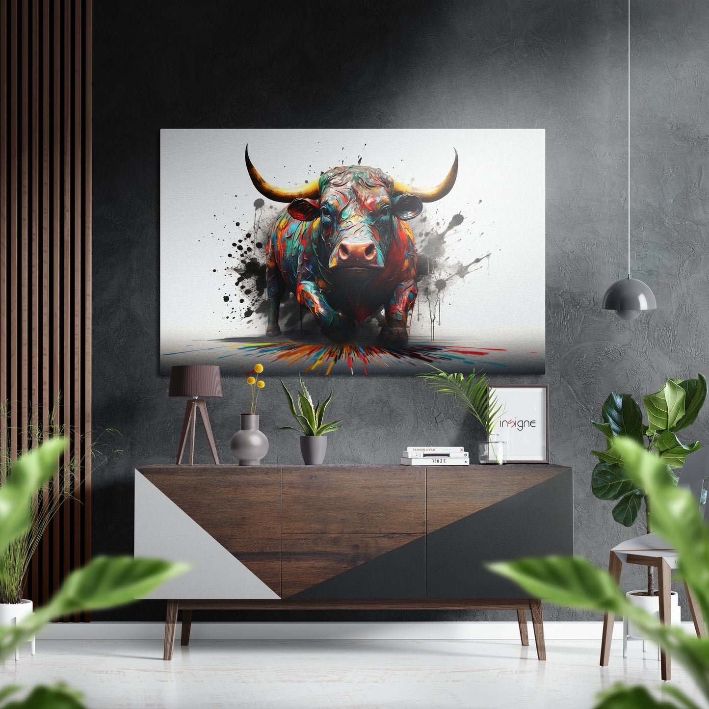 Bull Brushed Aluminum Dibond Wall Art