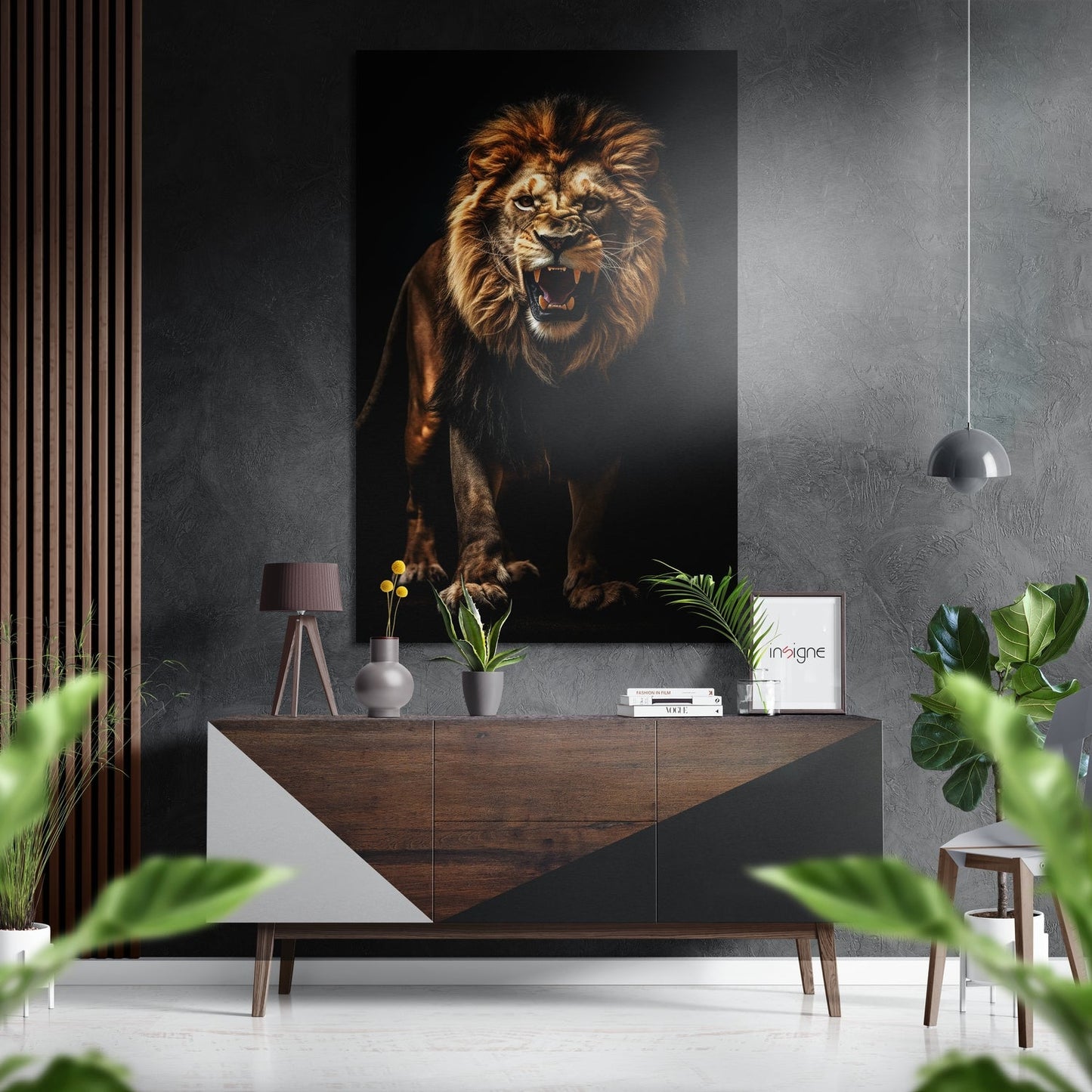 Lion Brushed Aluminum Dibond Wall Art