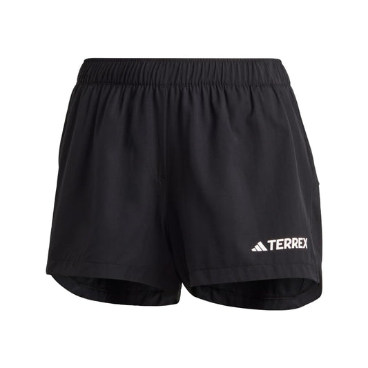 Black shorts with Terrex logo on a white background