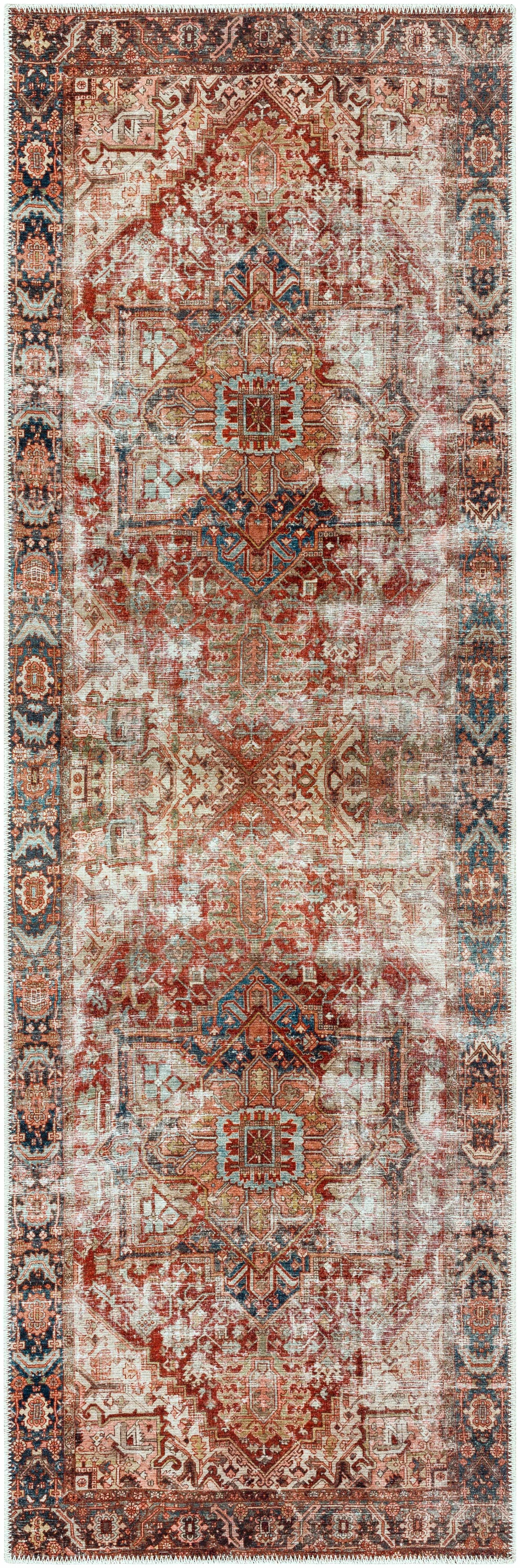 Adtugan Vintage Flat Pile Washable Rug