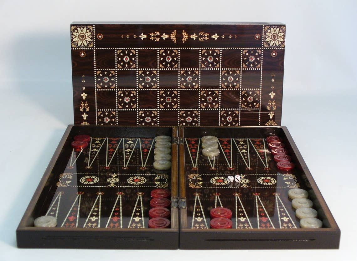 Backgammon- Floral Decoupage Backgammon