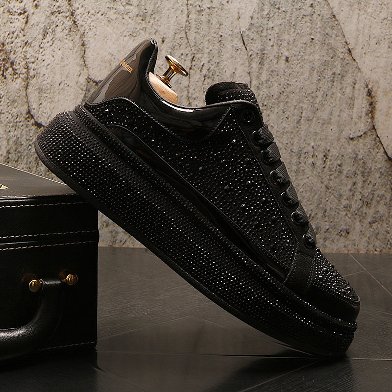 Muffin And Rhinestone Fashion Personality Shoes Male