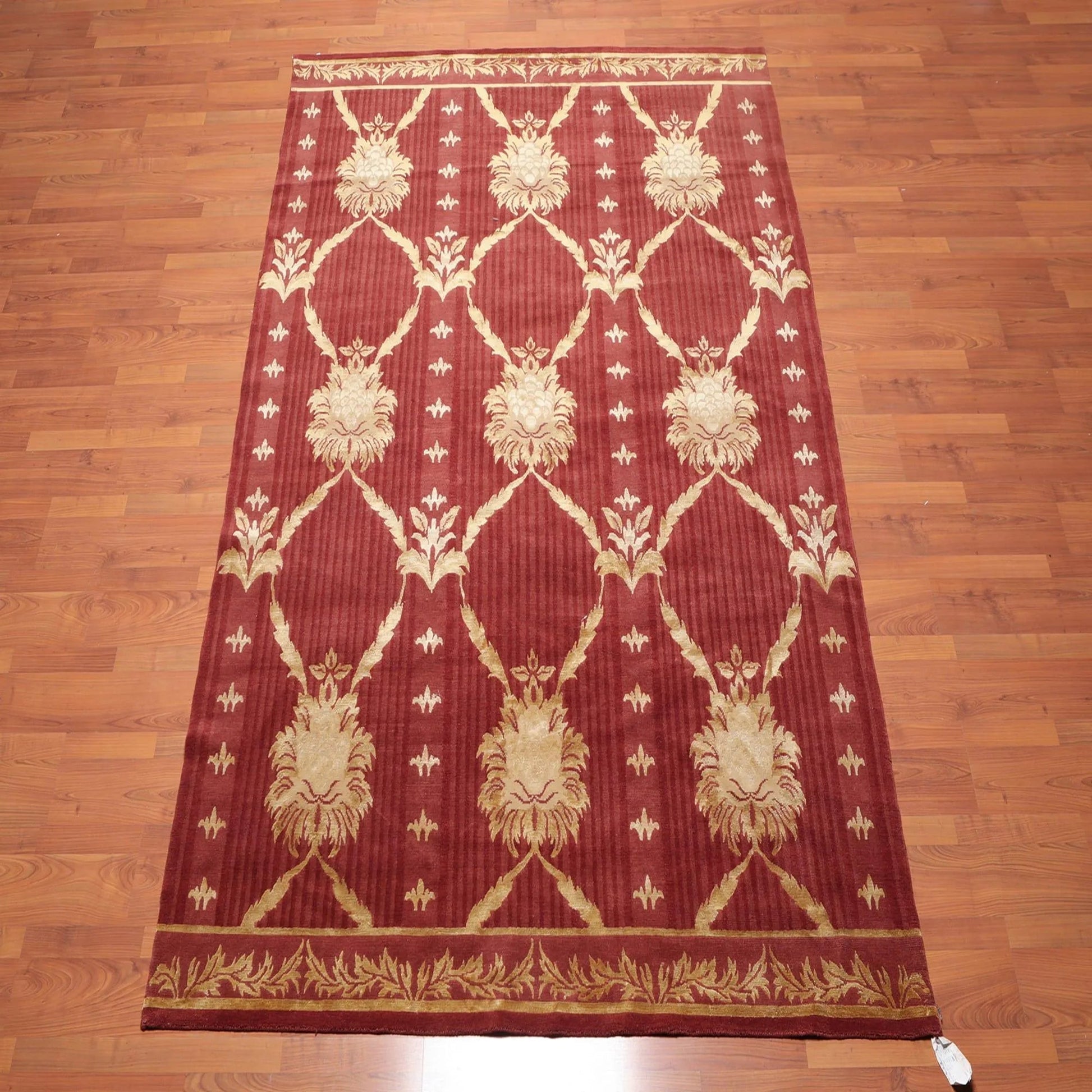 6' x 9' Couristan Hand Knotted Wool & Silk S.fine Damask Tibetan Area Rug Rust-2