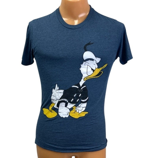 Disney Mens Small Donald Duck PolyCotton Short Sleeve Crew Neck Tee Shirt