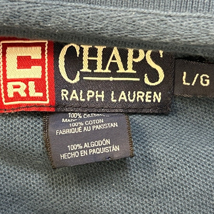 Chaps Ralph Lauren Mens Large Striped Cotton Short Sleeve Collared Polo Shirt