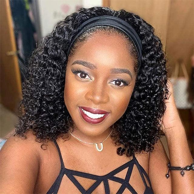Afro Kinky Curly Short Bob Wigs Headband Wigs for Black Women Water Wave Synthetic Hair Wigs Wigs For Black Women Cosplay Wigs For Women