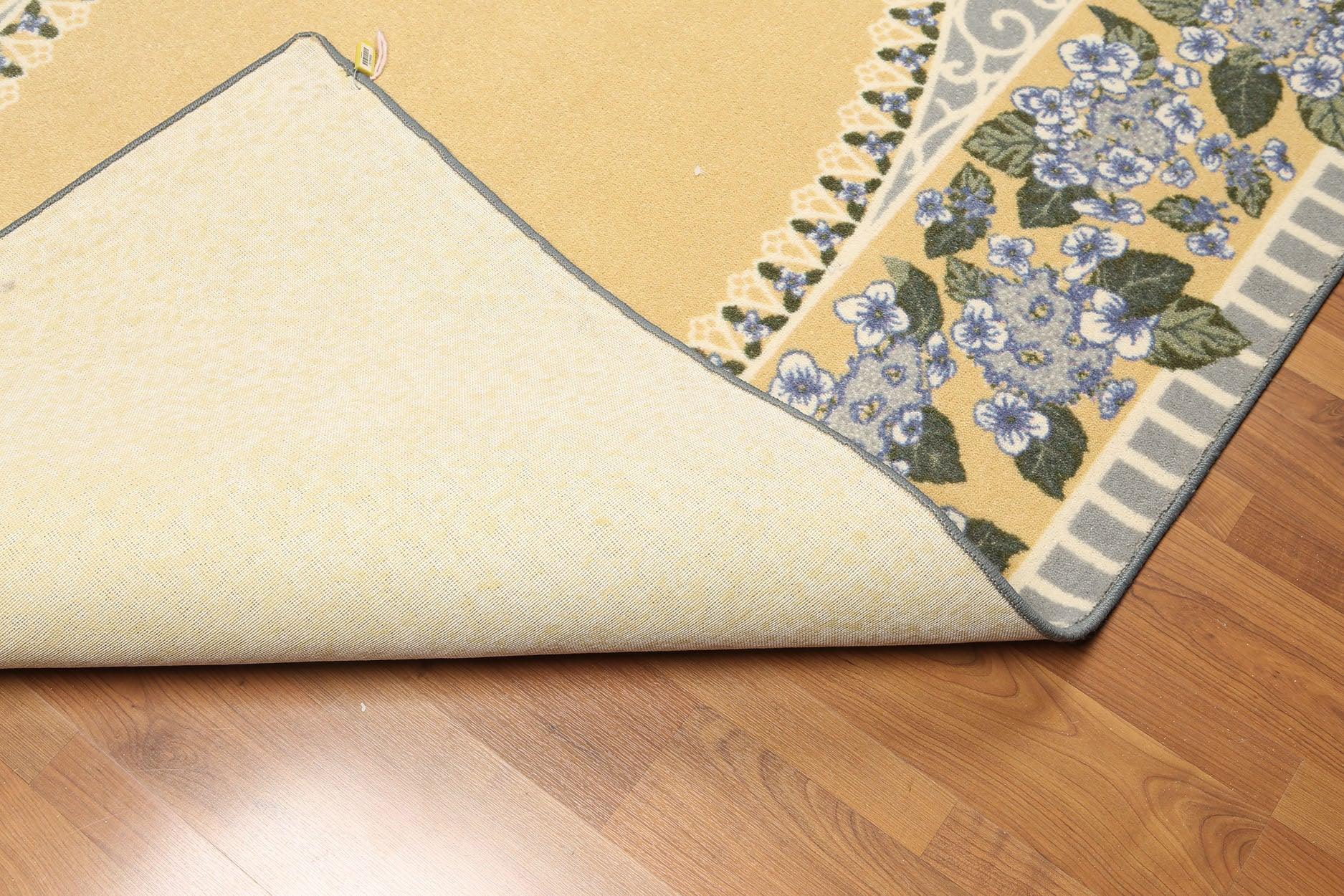 5'4"x7'8" Gold, Gray, Green, Blue, Multi Color Indonesian High Density Hand Carved Effect Modern Oriental Rug-3