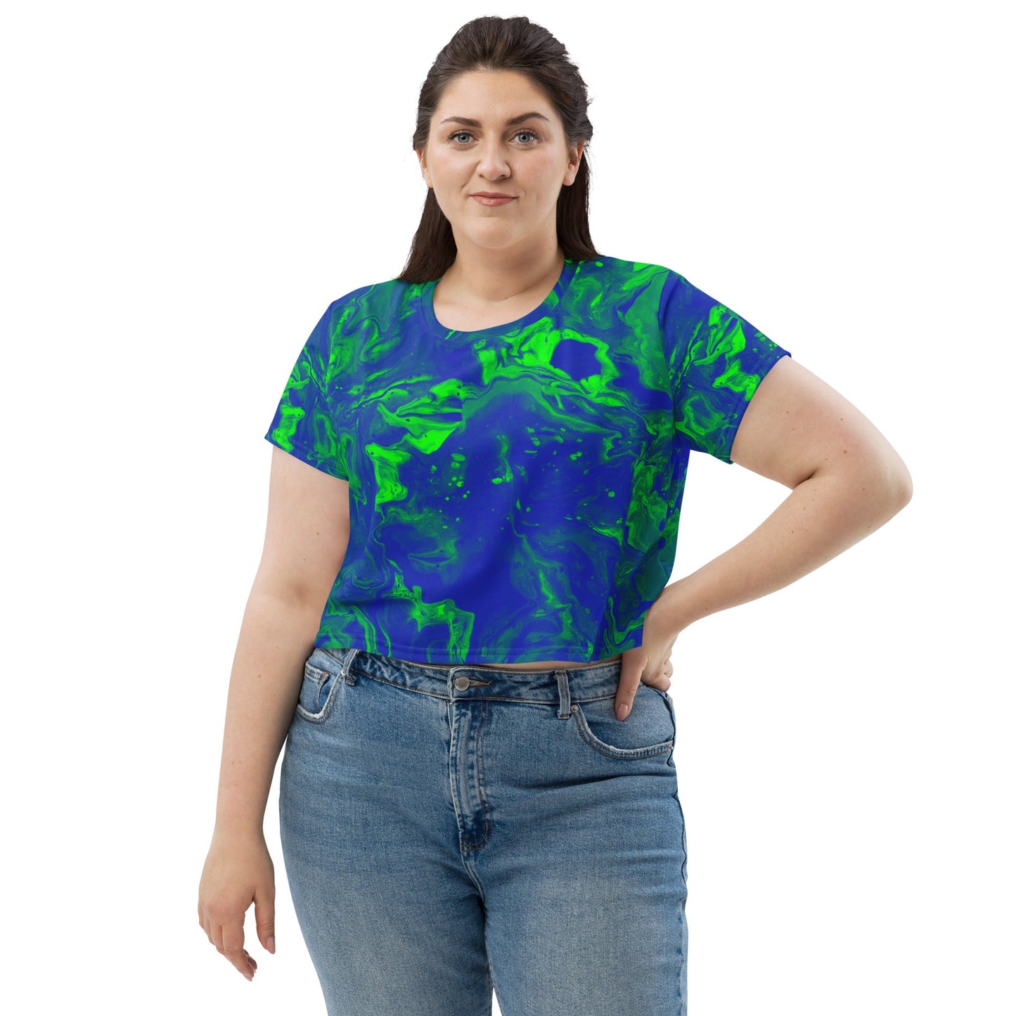Color Grim Woman's Crop Top Tee For EDM Rave Festival Outfit Clothing