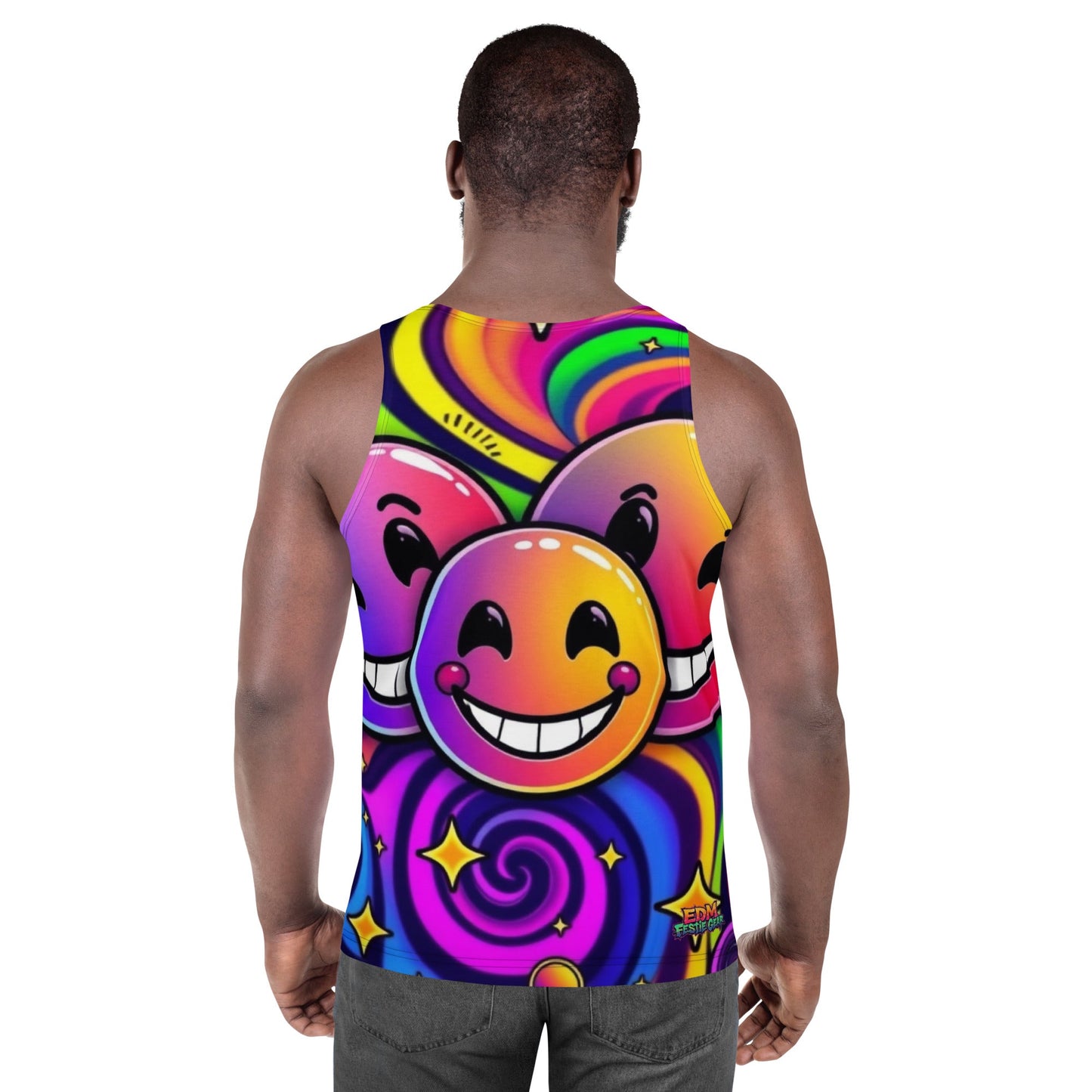 Neon Smiling Tank Top For EDM Rave Festival Outfit Clothing