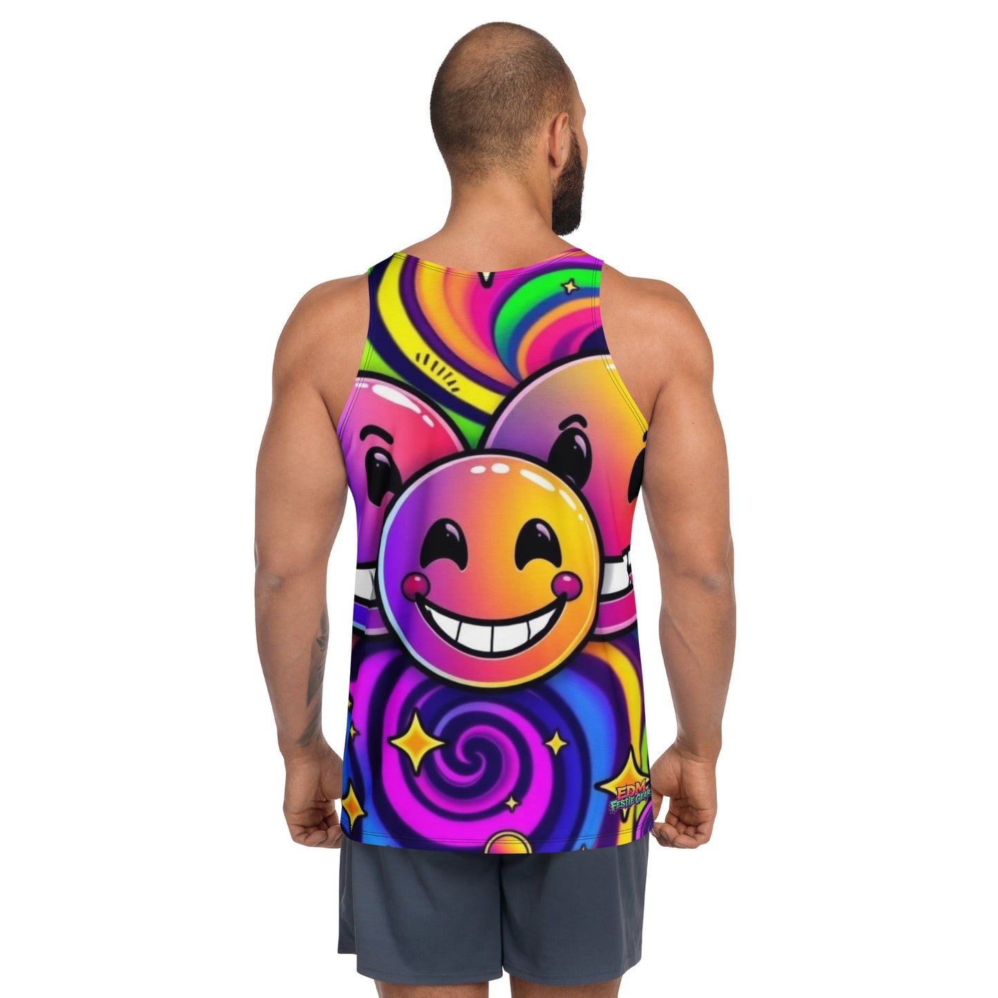 Neon Smiling Tank Top For EDM Rave Festival Outfit Clothing