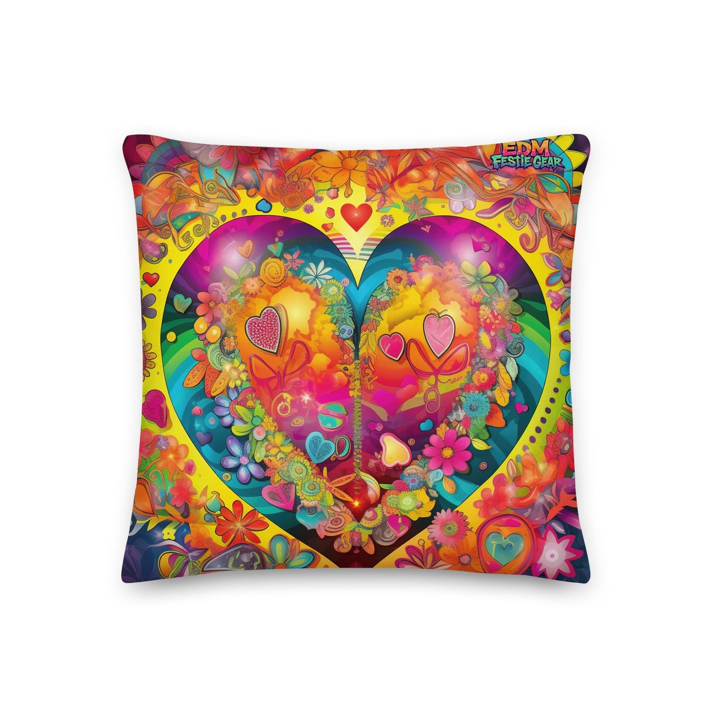 Beautiful Heart Premium Pillow For EDM Rave Festival Outfit Clothing