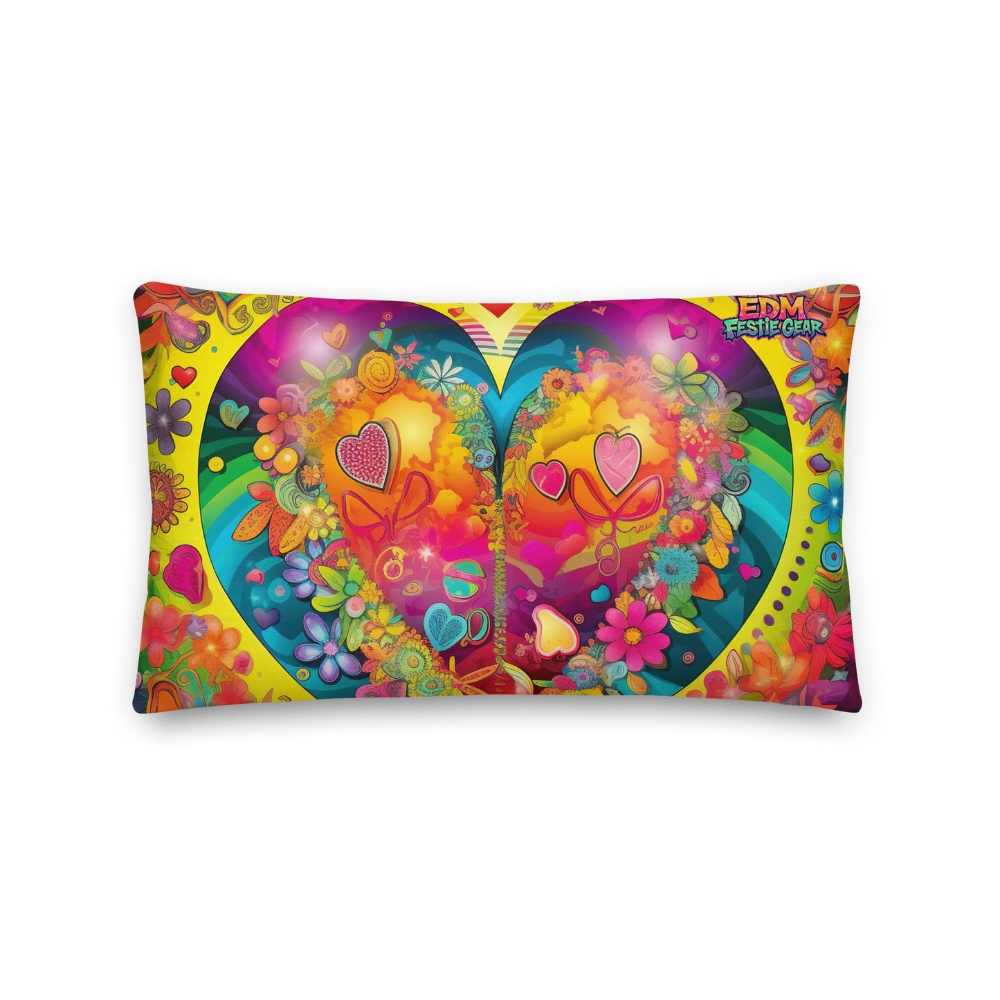 Beautiful Heart Premium Pillow For EDM Rave Festival Outfit Clothing
