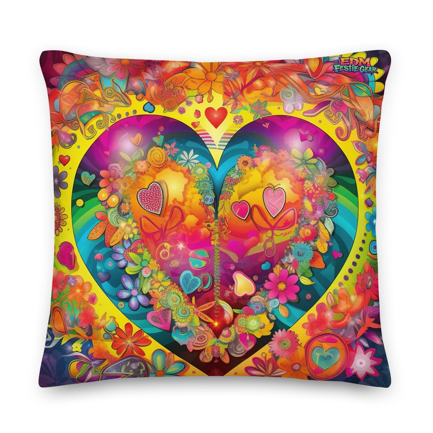 Beautiful Heart Premium Pillow For EDM Rave Festival Outfit Clothing