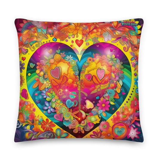 Beautiful Heart Premium Pillow For EDM Rave Festival Outfit Clothing