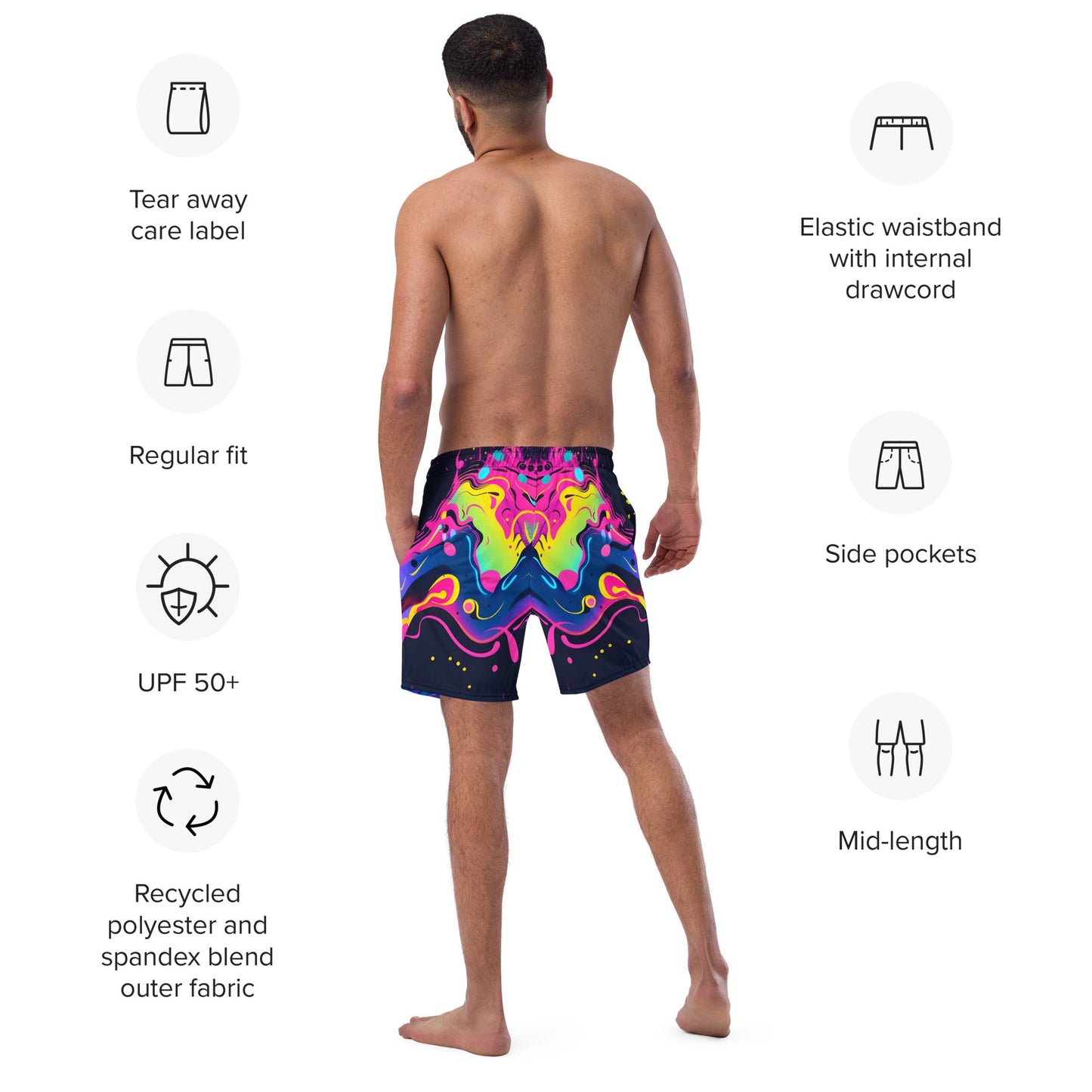 Galaxy Trip Swim Trunks For EDM Rave Festival Outfit Clothing
