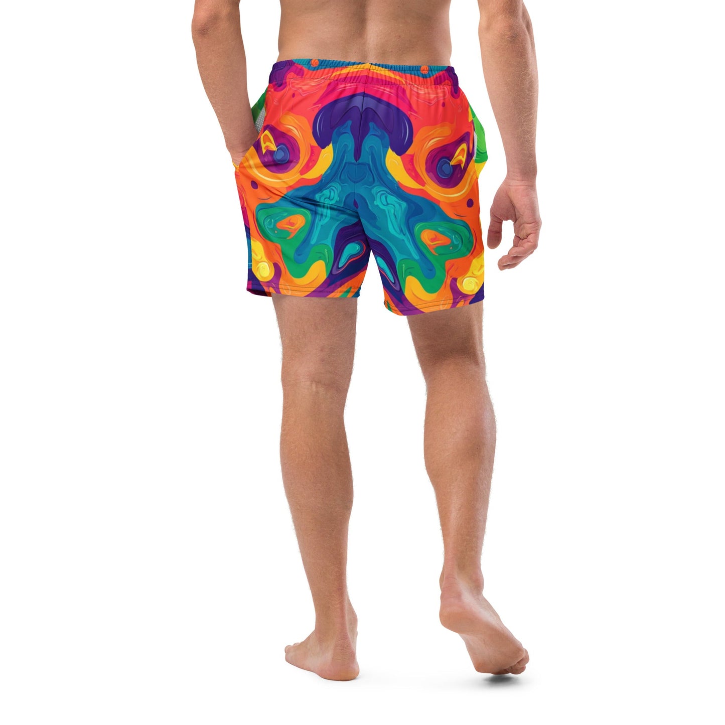 Acid Melt Swim Trunks For EDM Rave Festival Outfit Clothing