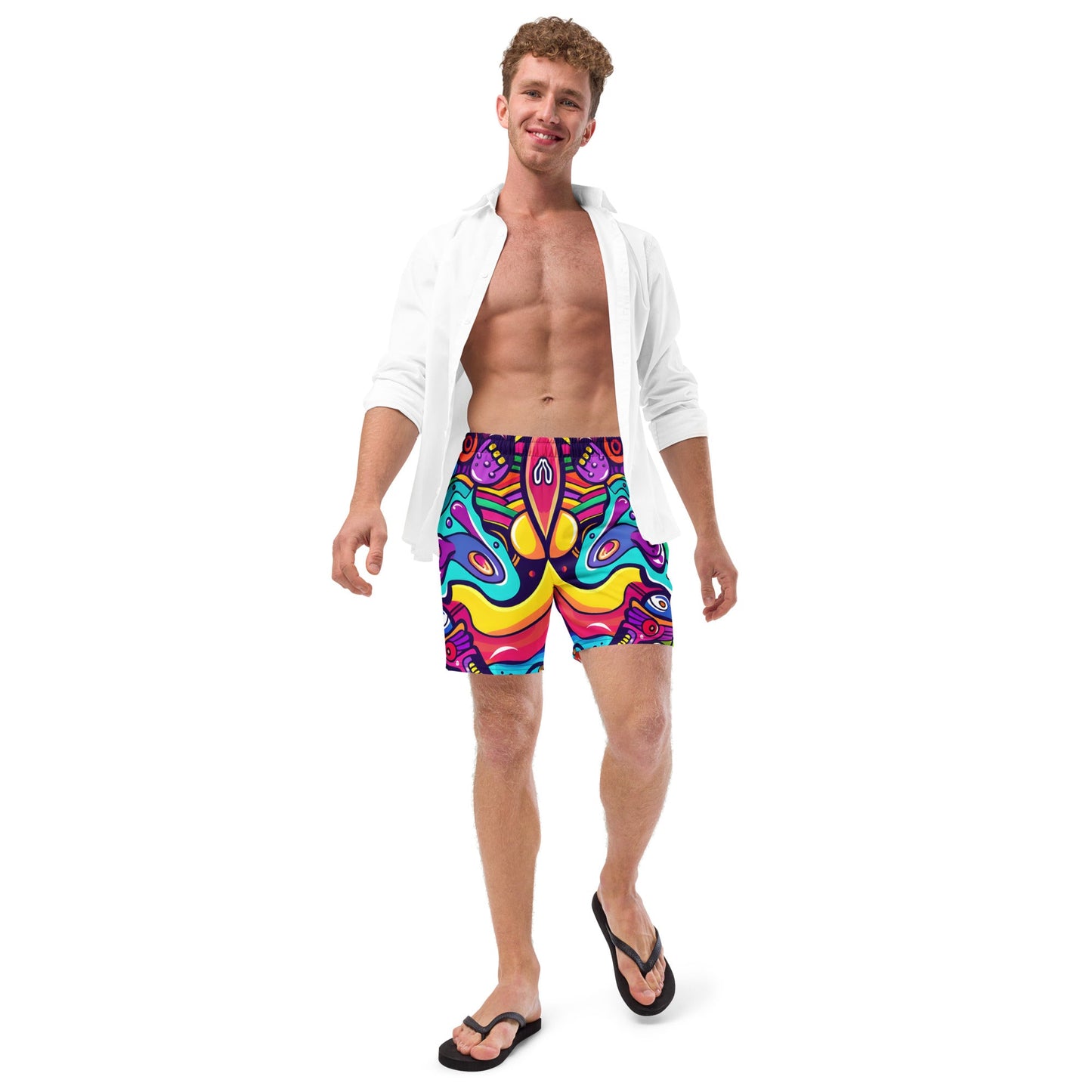 Alien Vision Swim Trunks For EDM Rave Festival Outfit Clothing