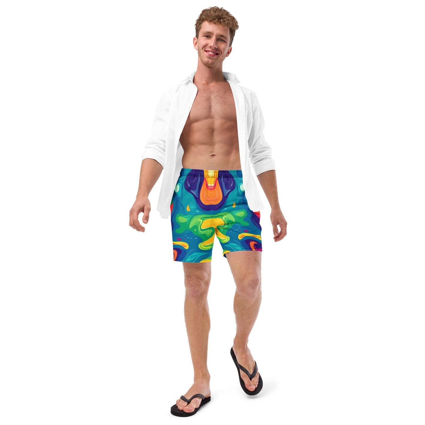 Acid Melt Swim Trunks For EDM Rave Festival Outfit Clothing