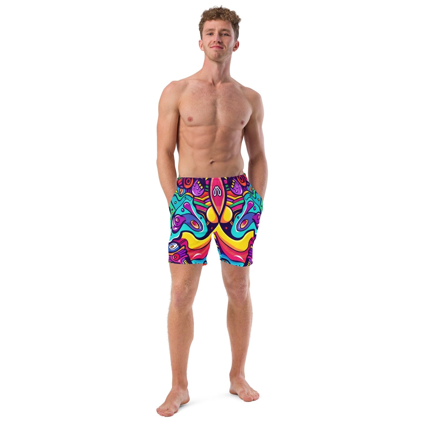 Alien Vision Swim Trunks For EDM Rave Festival Outfit Clothing