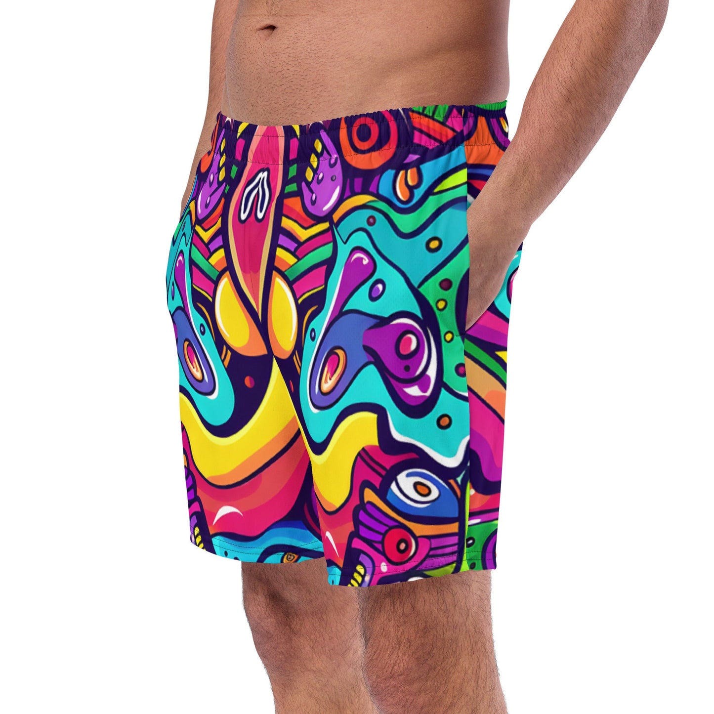Alien Vision Swim Trunks For EDM Rave Festival Outfit Clothing