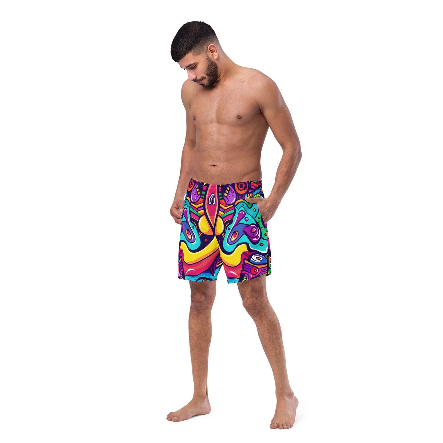 Alien Vision Swim Trunks For EDM Rave Festival Outfit Clothing