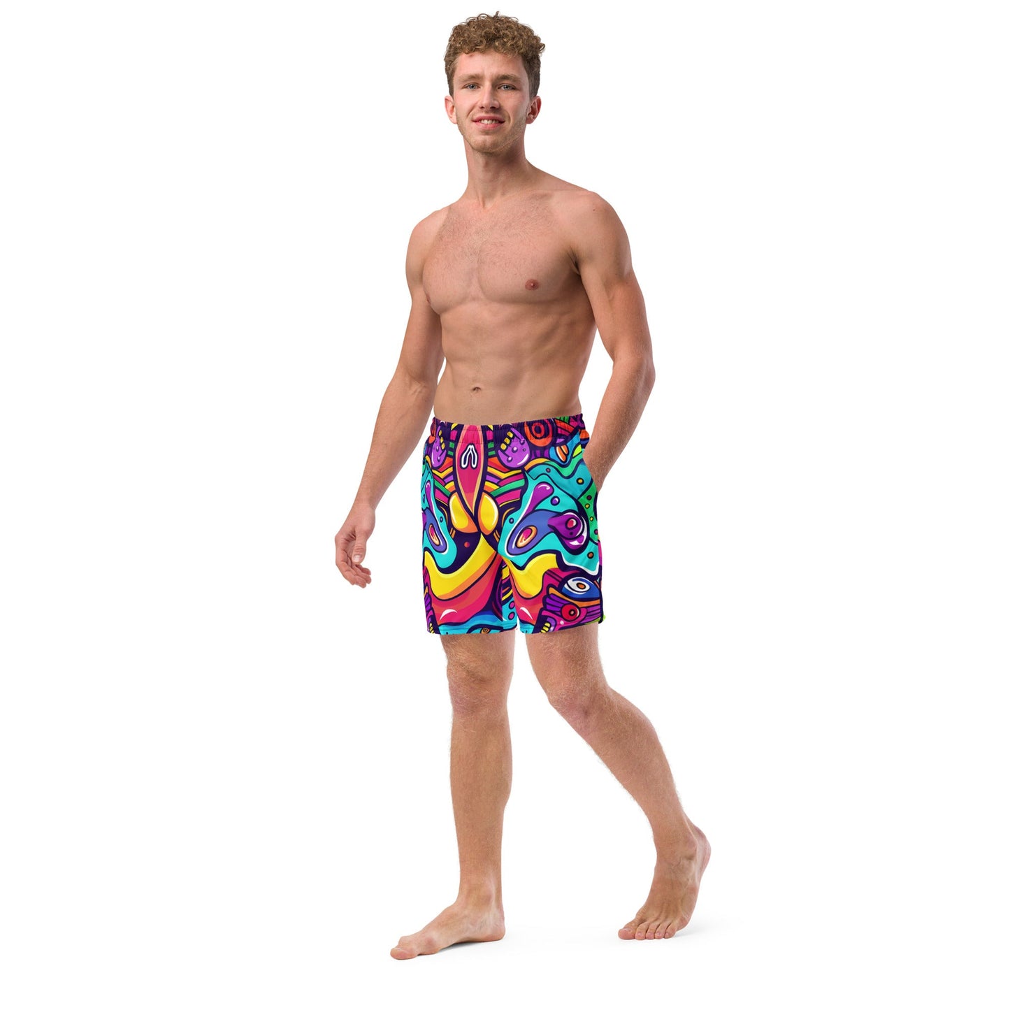 Alien Vision Swim Trunks For EDM Rave Festival Outfit Clothing