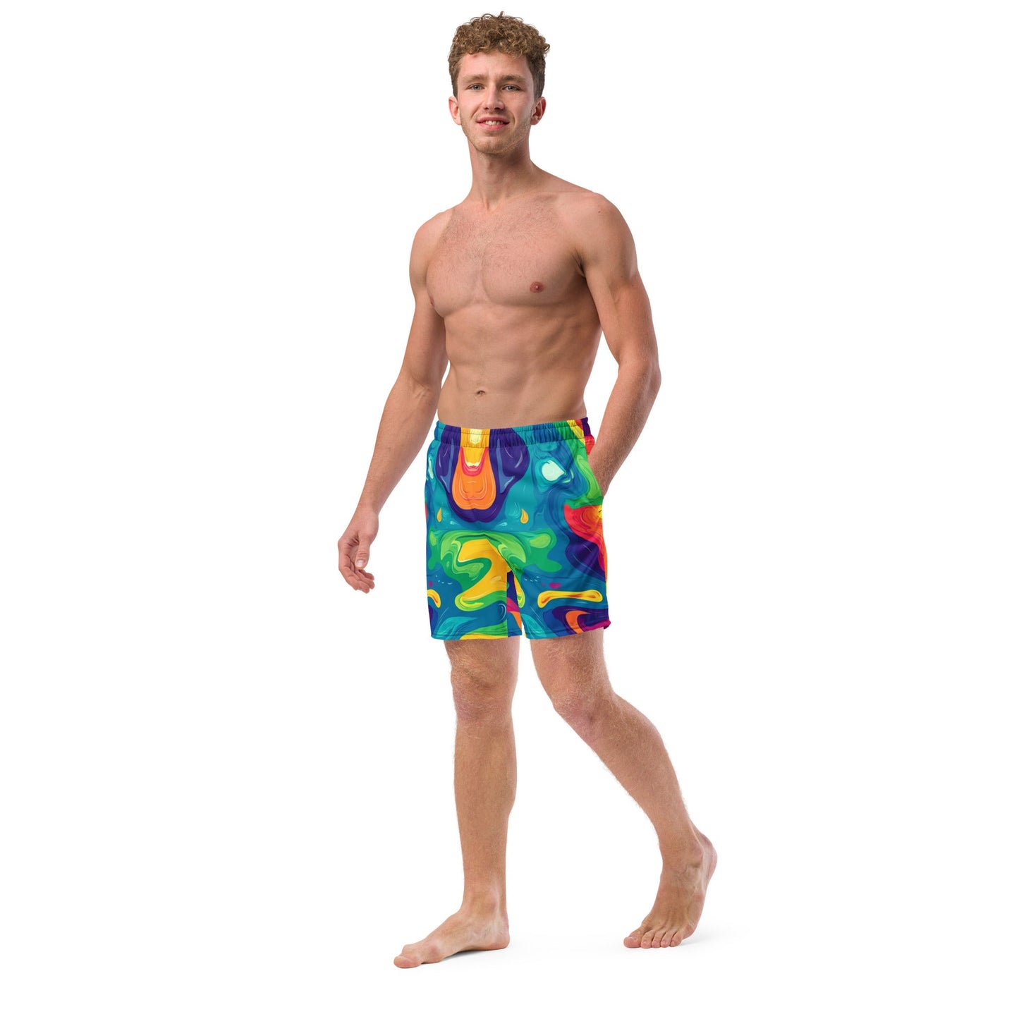 Acid Melt Swim Trunks For EDM Rave Festival Outfit Clothing