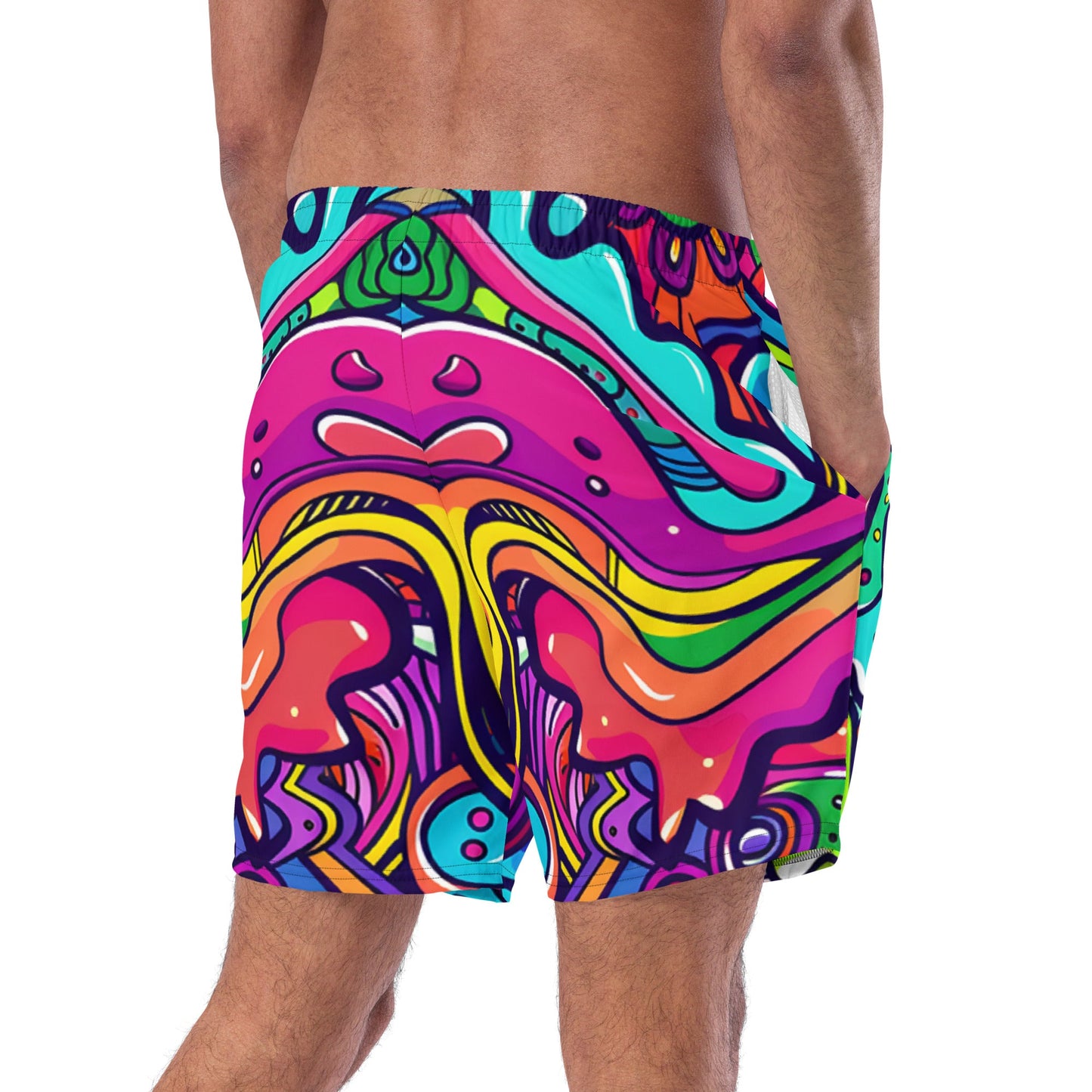 Alien Vision Swim Trunks For EDM Rave Festival Outfit Clothing
