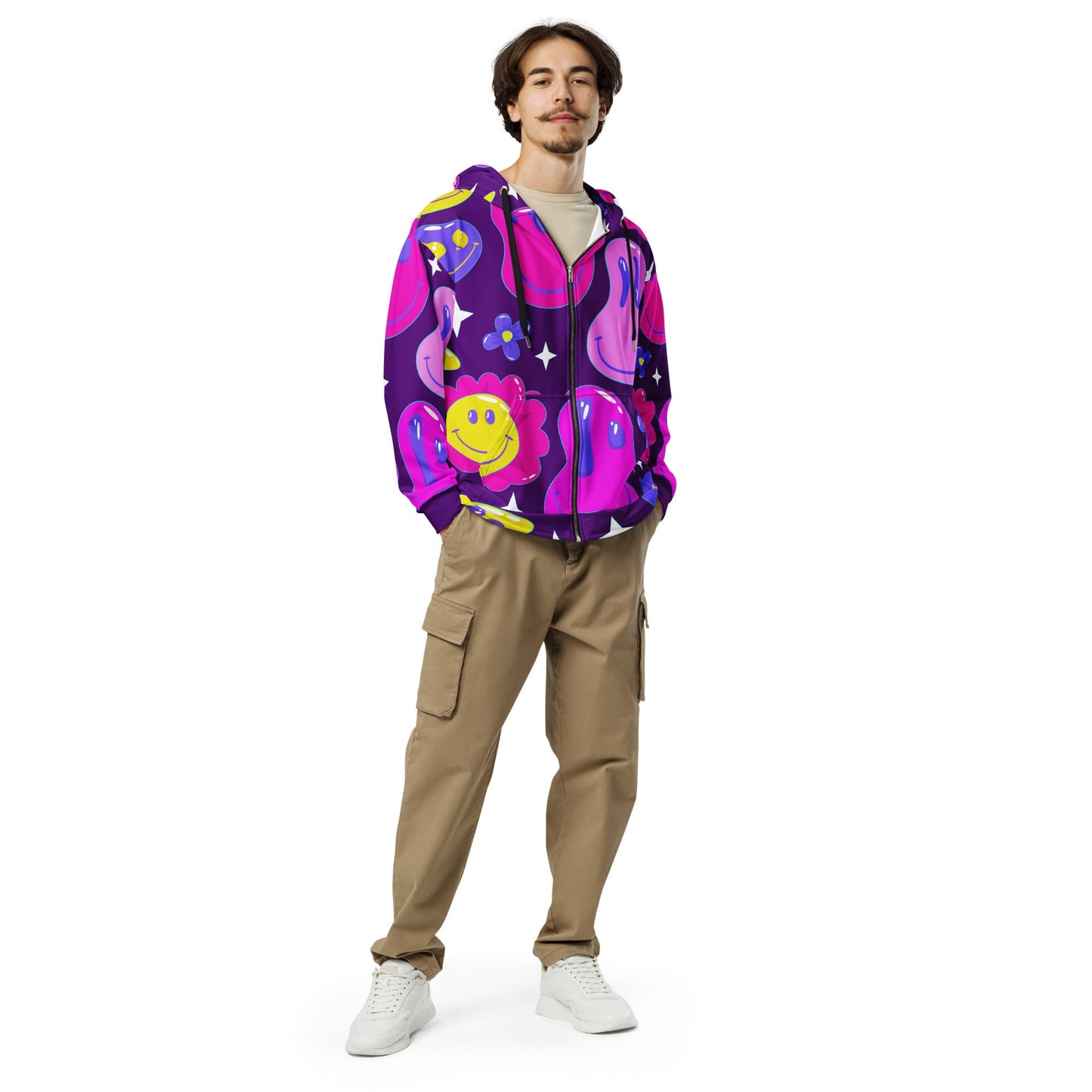 Purple Trip Zip Up Hoodie For EDM Rave Festival Outfit Clothing