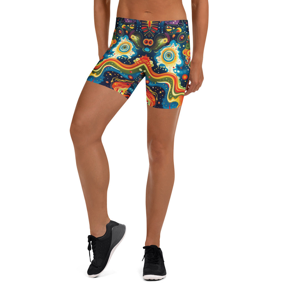Abstract Woman's Shorts For EDM Rave Festival Outfit Clothing