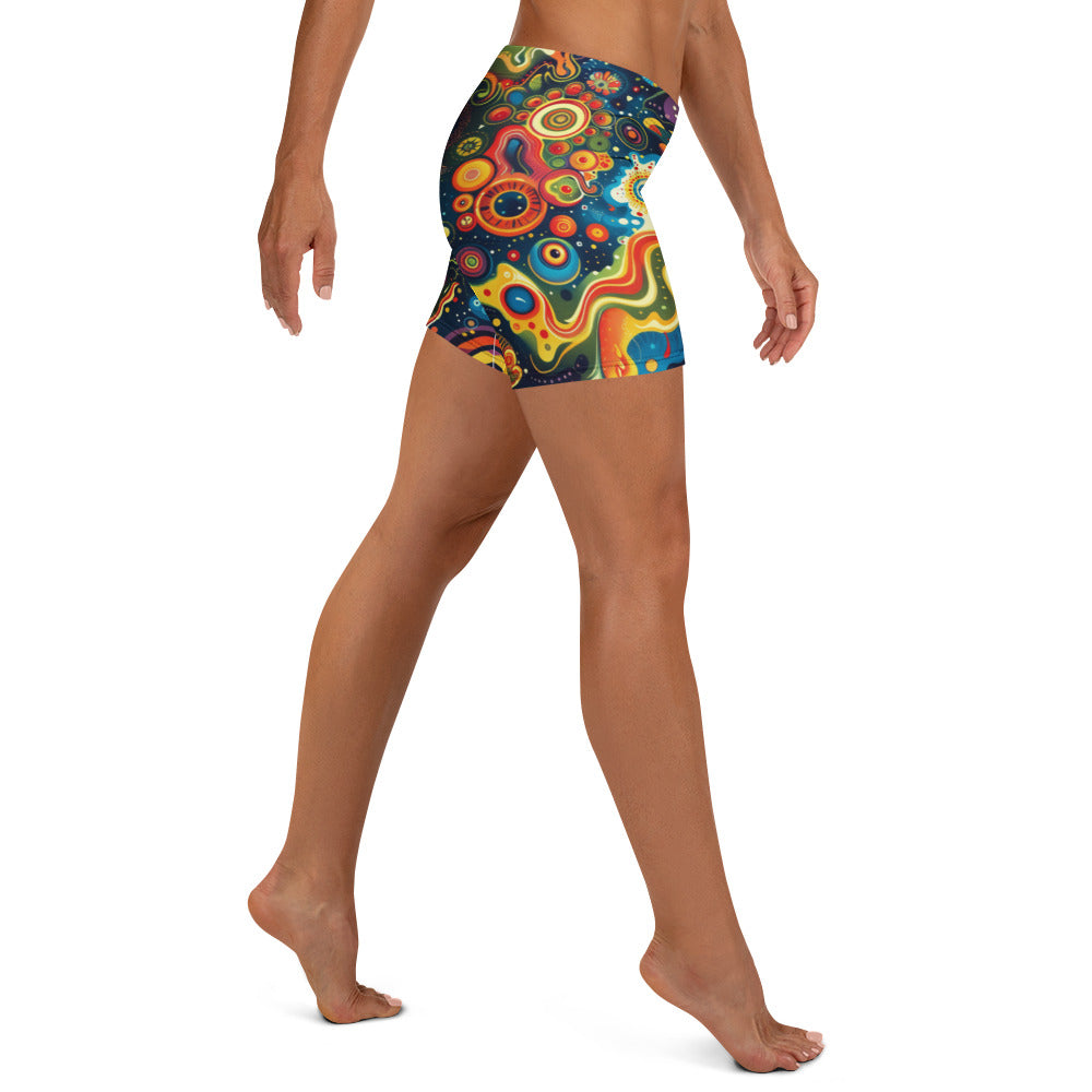 Abstract Woman's Shorts For EDM Rave Festival Outfit Clothing